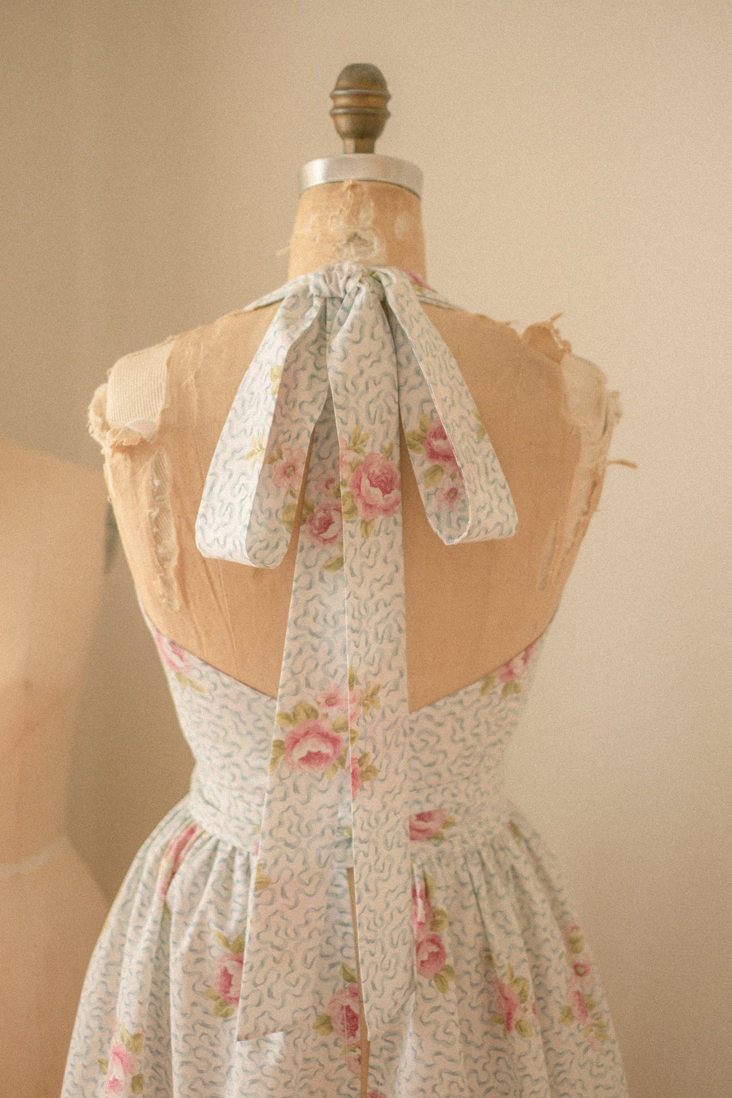 Handmade vintage apron set - ribbon