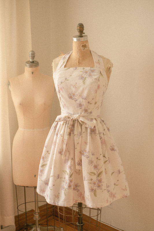 Handmade vintage apron set - violet meadow