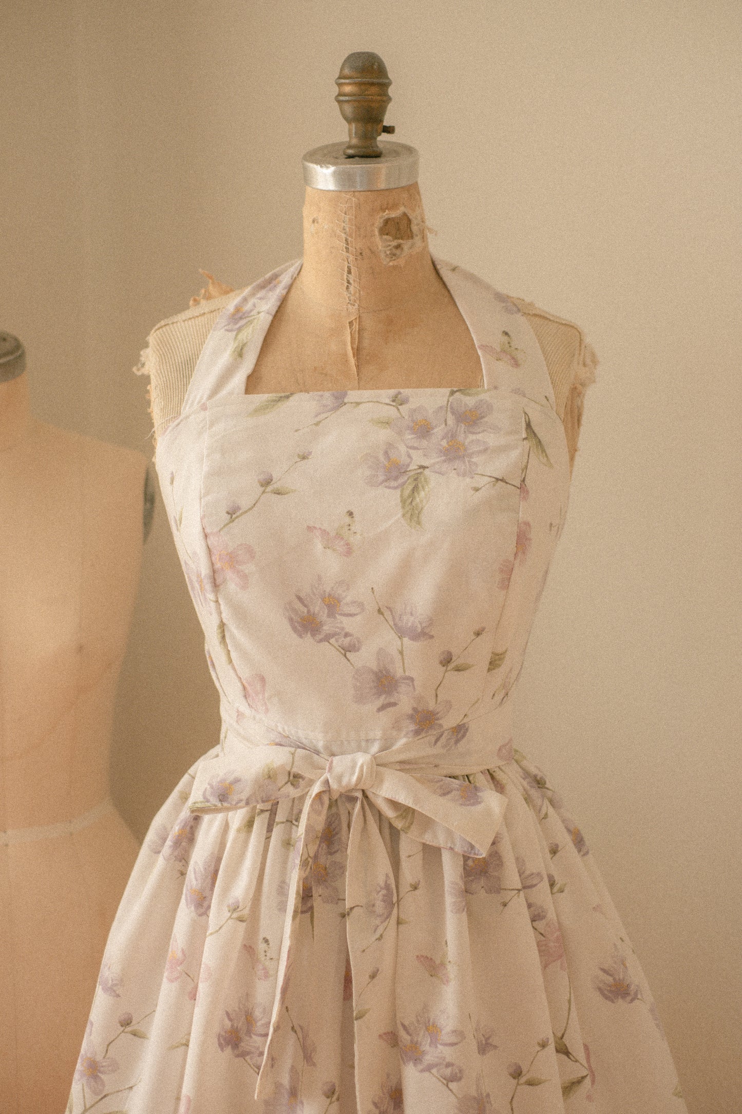 Handmade vintage apron set - violet meadow