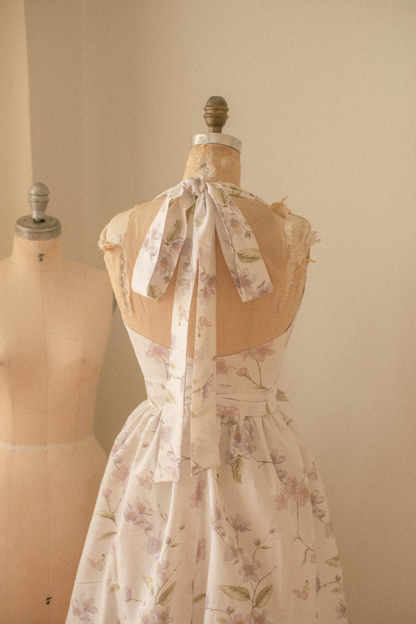Handmade vintage apron set - violet meadow