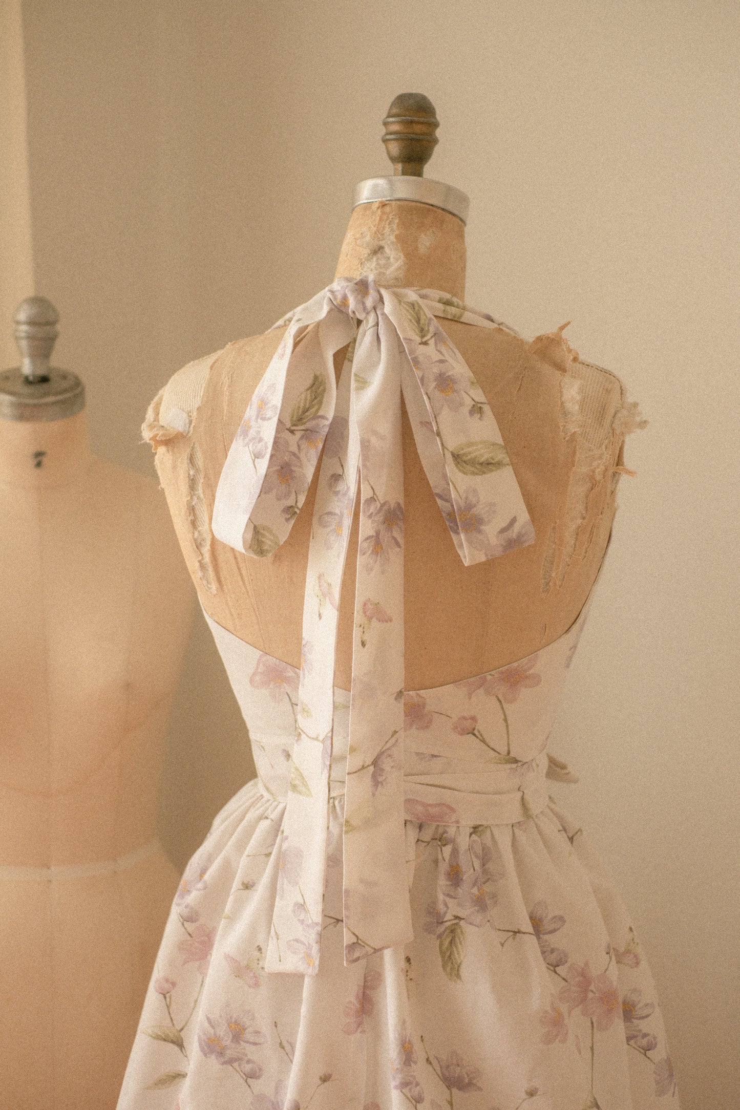 Handmade vintage apron set - violet meadow