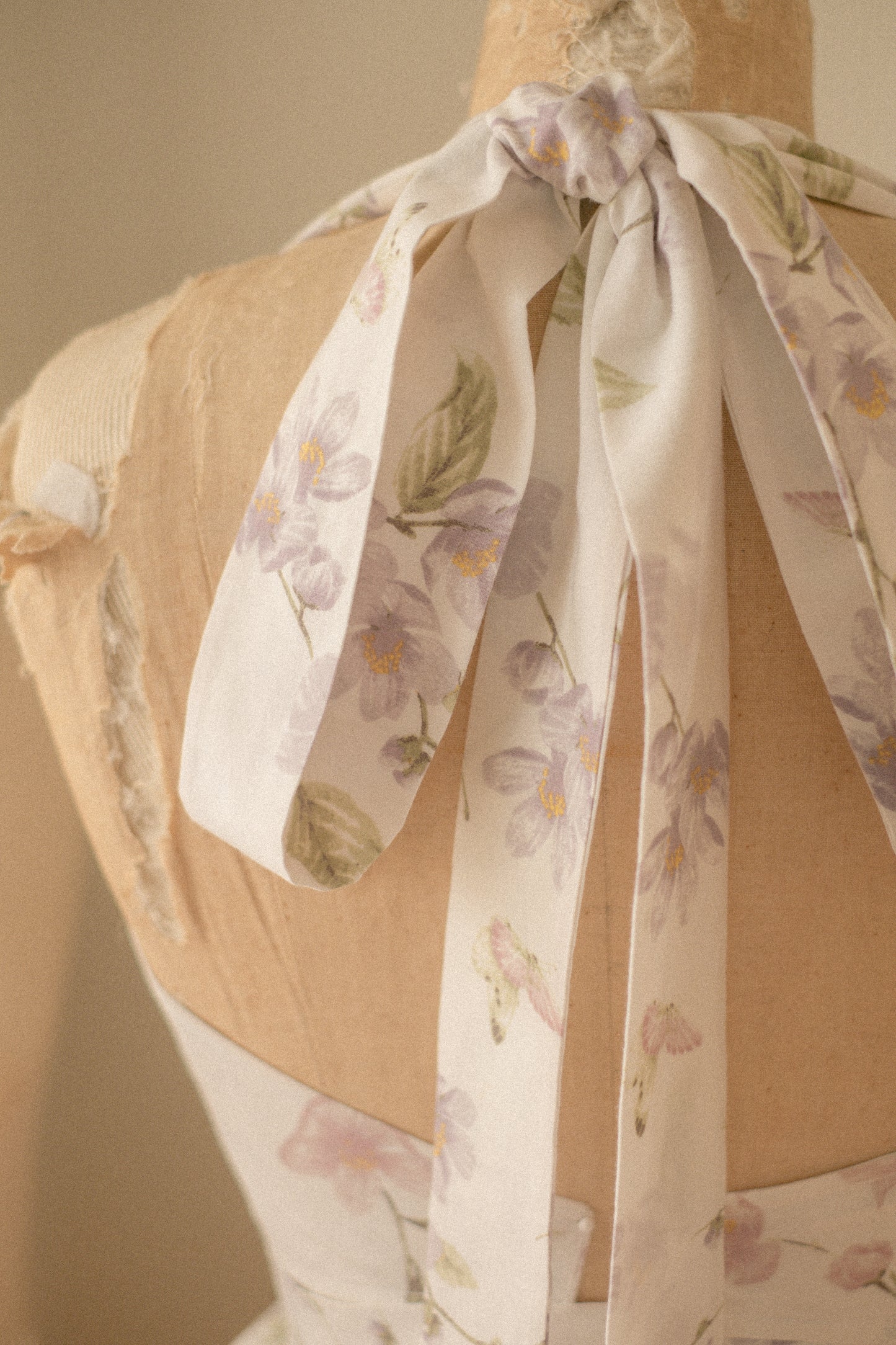 Handmade vintage apron set - violet meadow