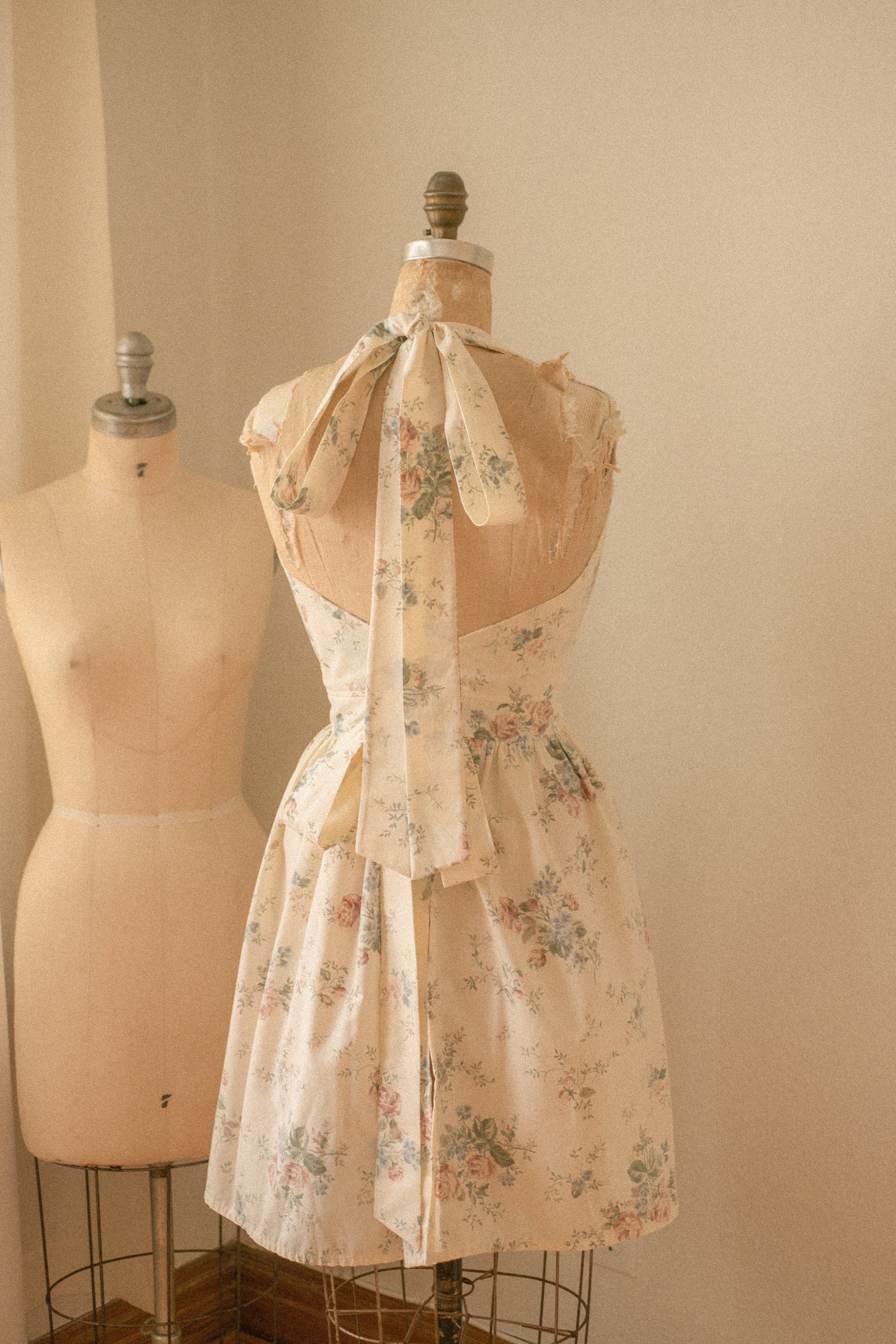 Handmade vintage apron set - vintage garden