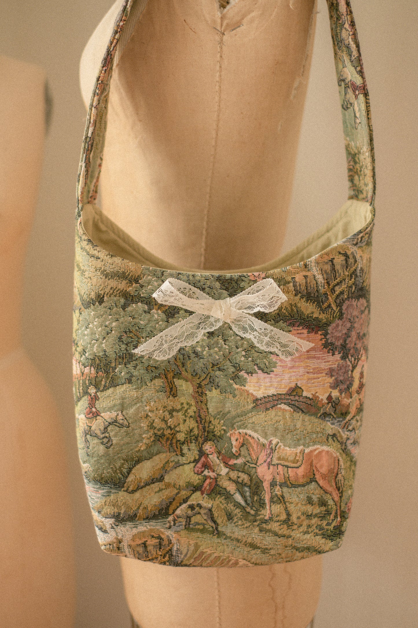 Handmade vintage tapestry tote♡