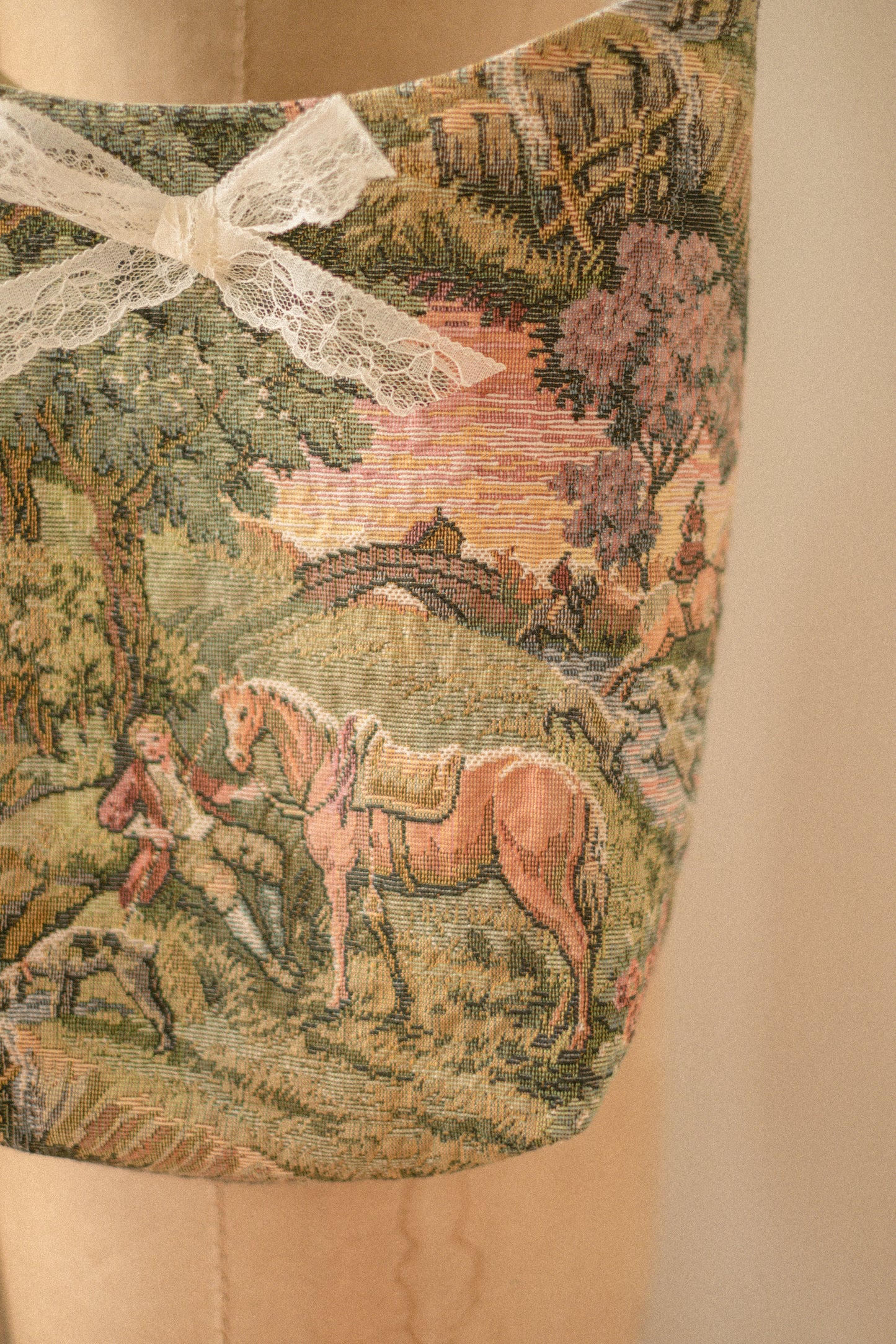 Handmade vintage tapestry tote♡