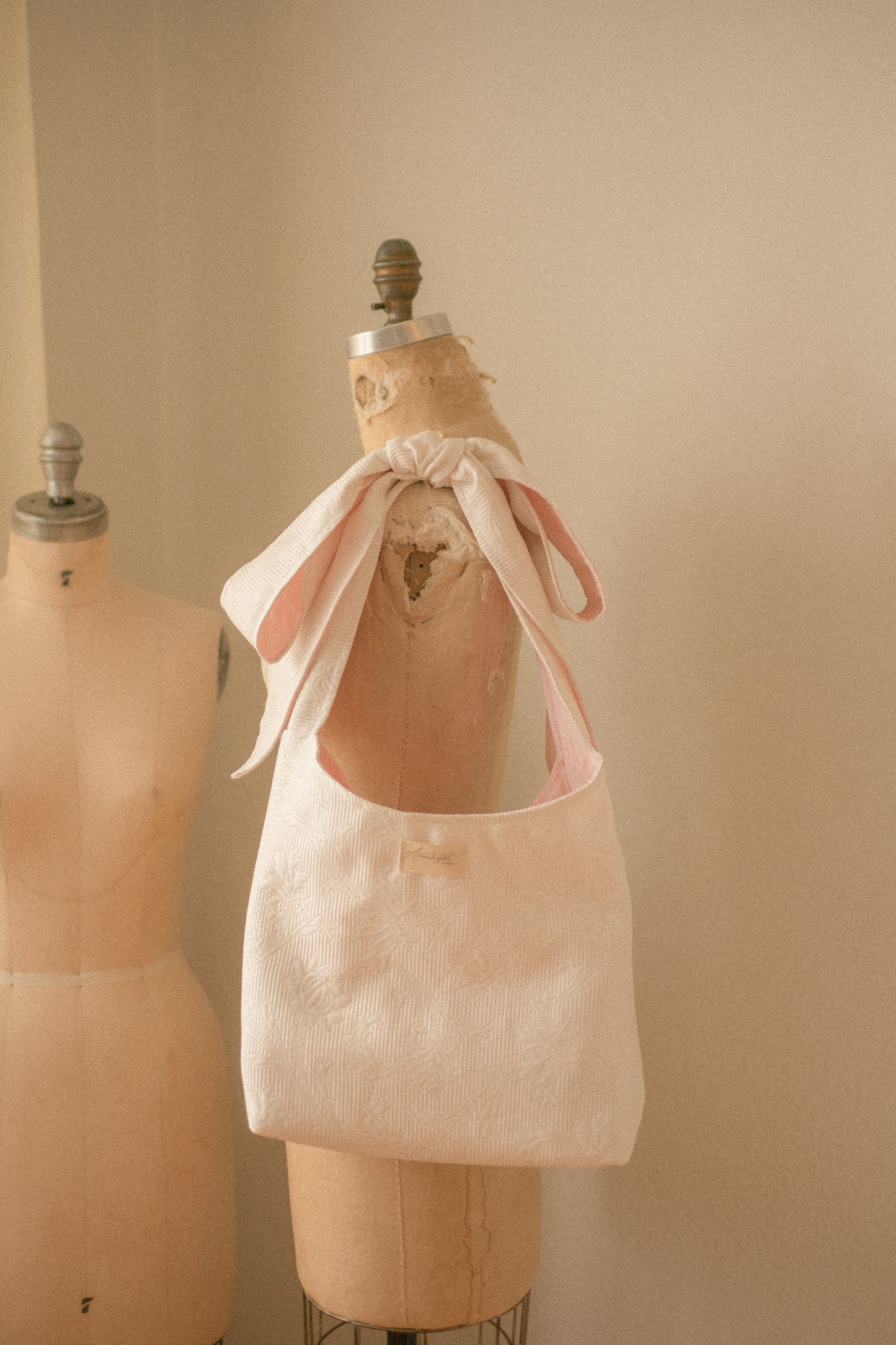 Handmade Ribbon reversible tote - rosie