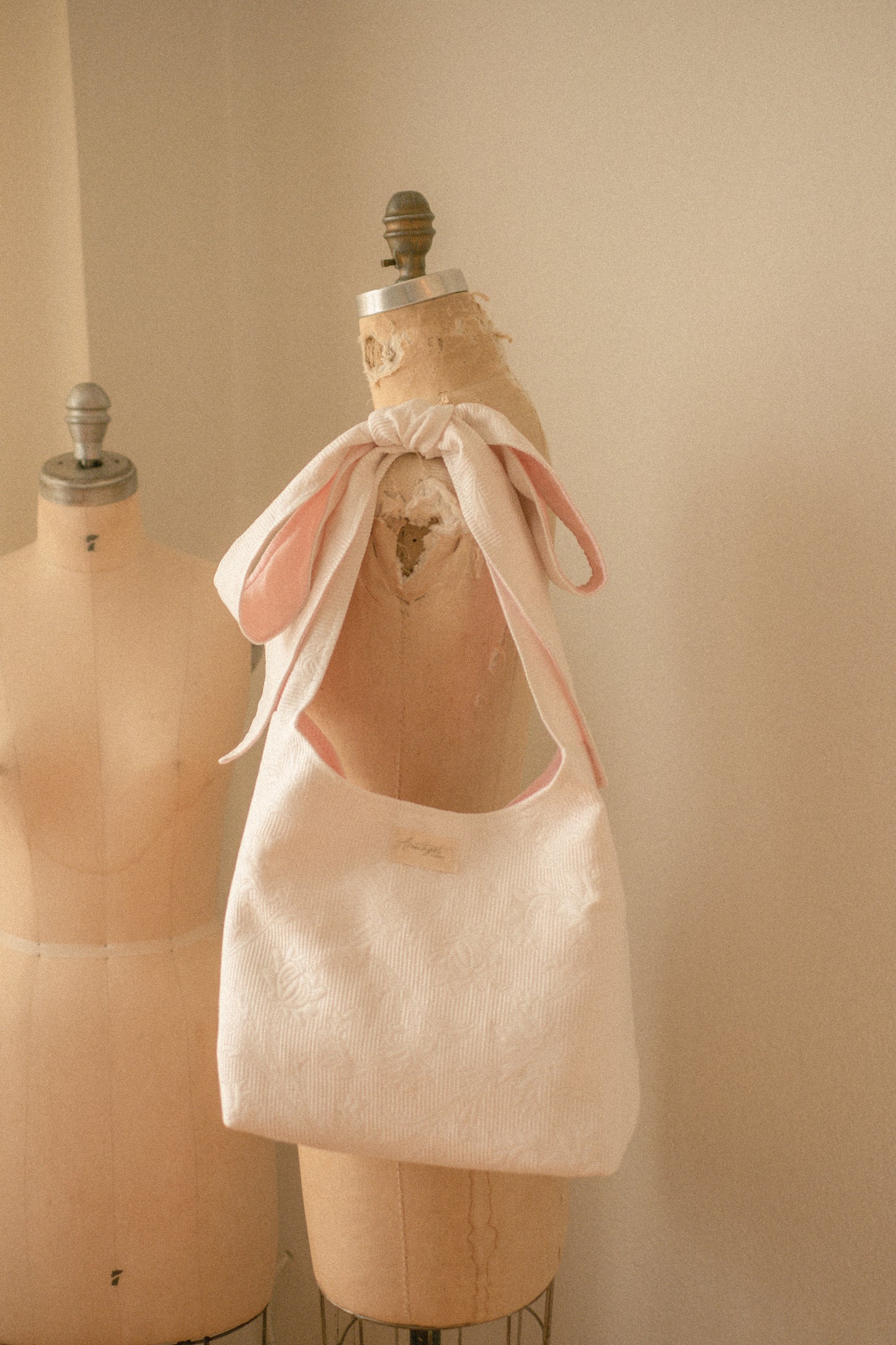 Handmade Ribbon reversible tote - rosie