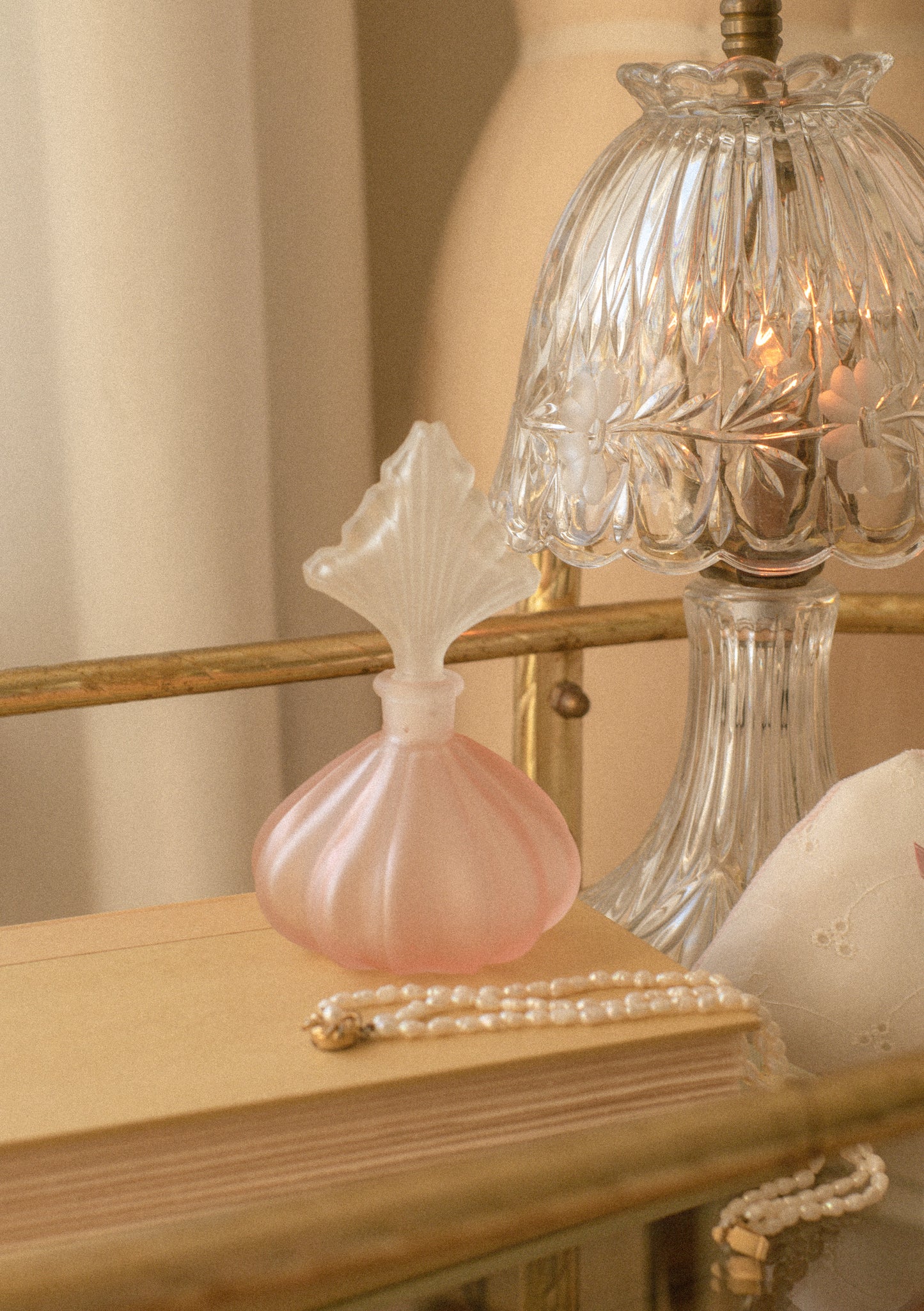 Vintage frosted perfume bottle