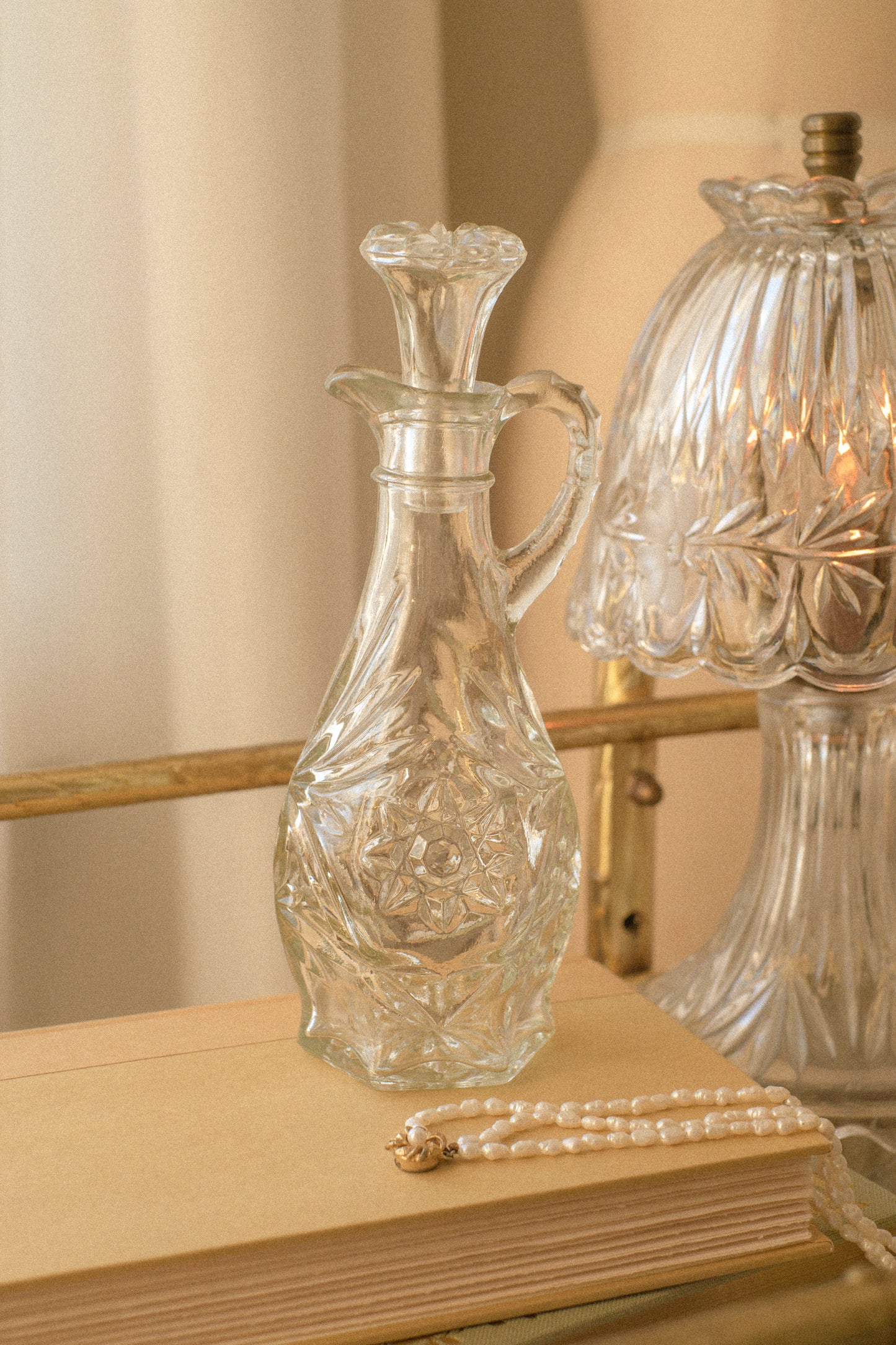 Vintage glass crystal bottle