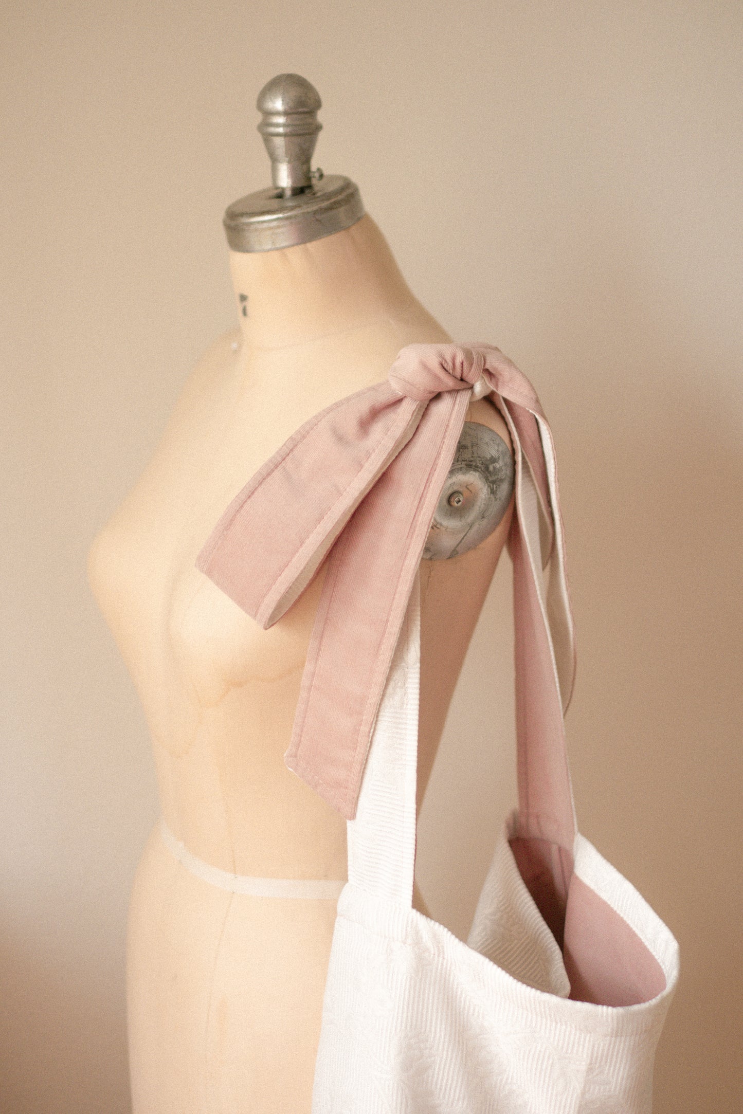 NEW♡ Handmade Ribbon slouchy tote bag - Pinky swear