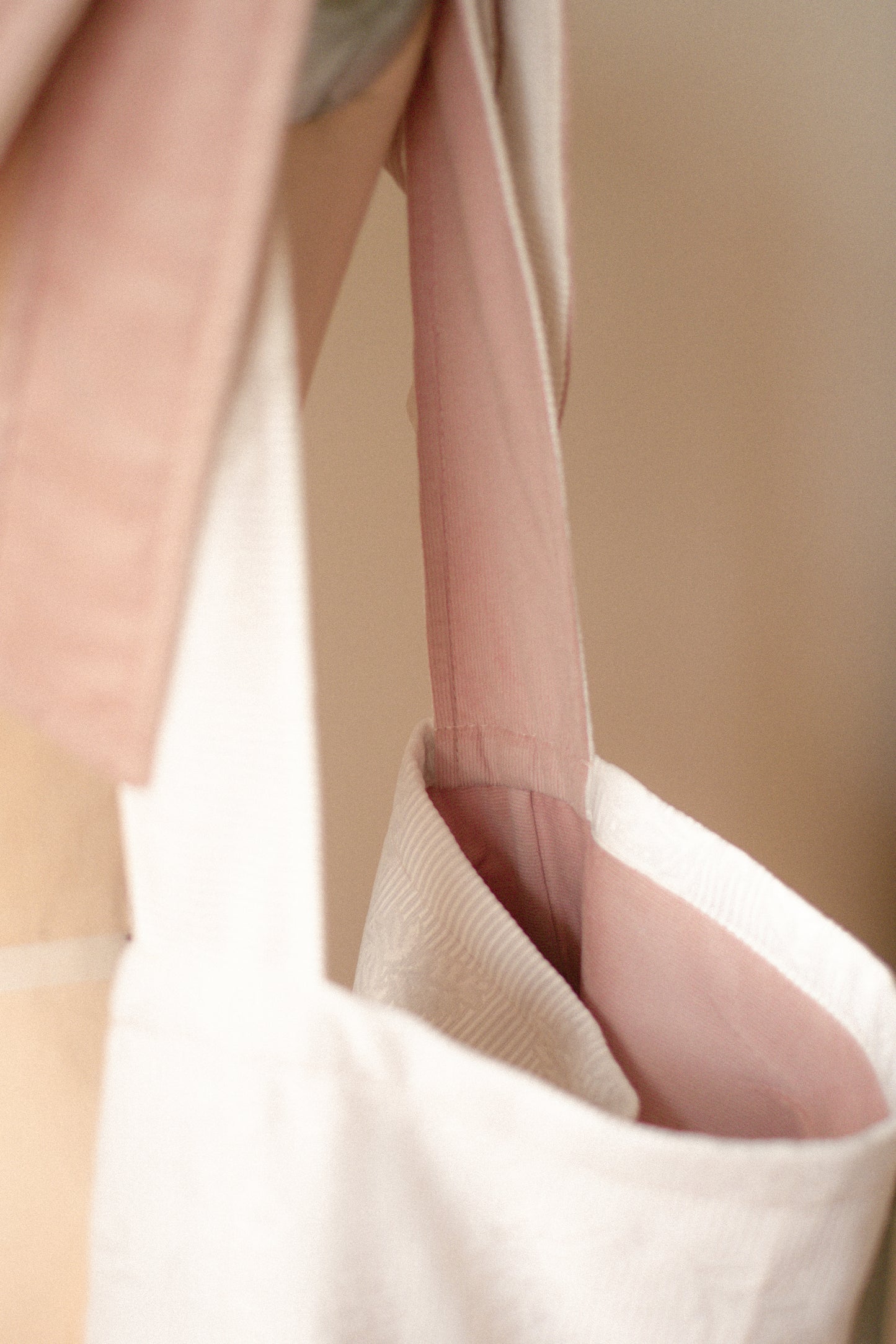NEW♡ Handmade Ribbon slouchy tote bag - Pinky swear