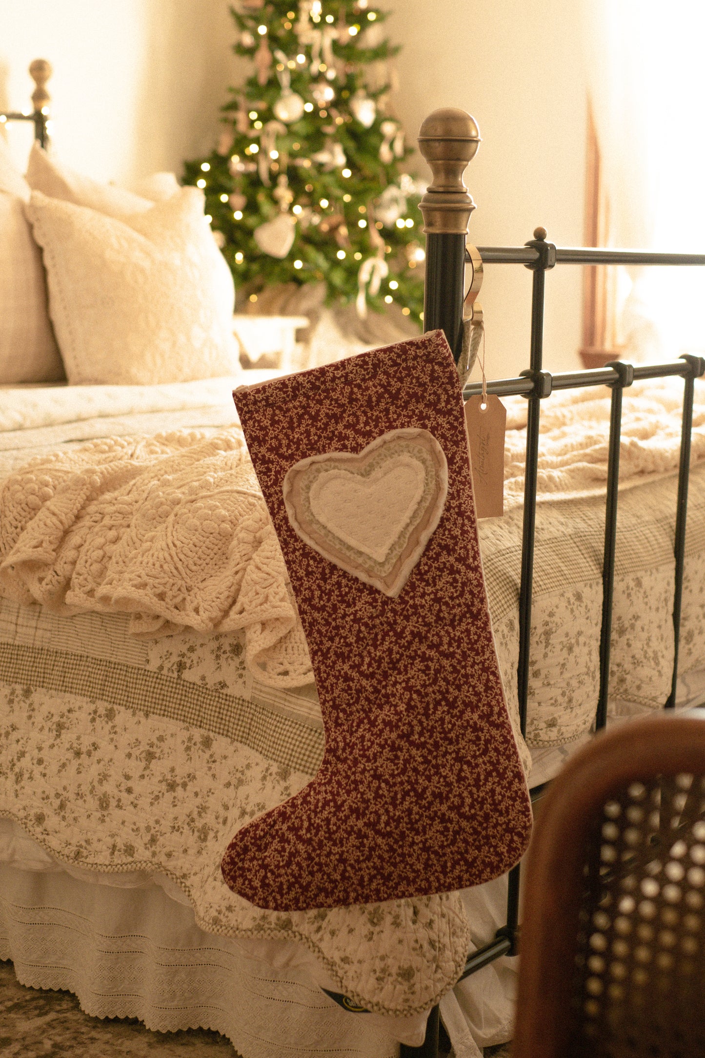 Handmade vintage holiday stocking - old christmas
