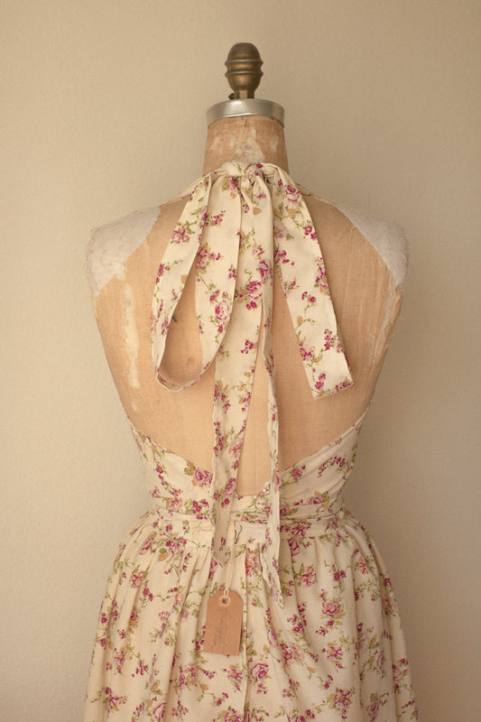 Handmade vintage floral apron set - Love letters