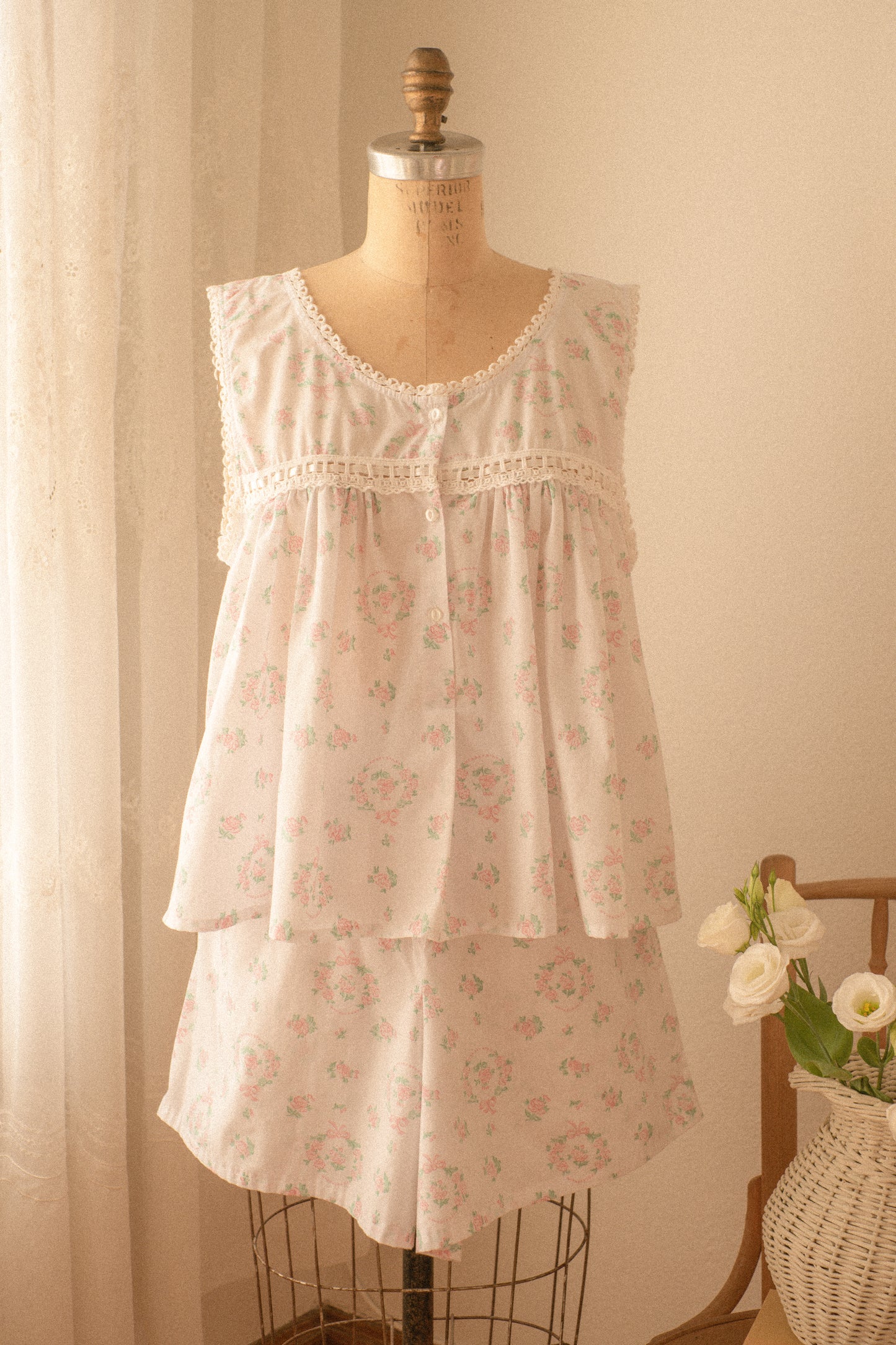 Vintage reworked cotton pyjama set♡