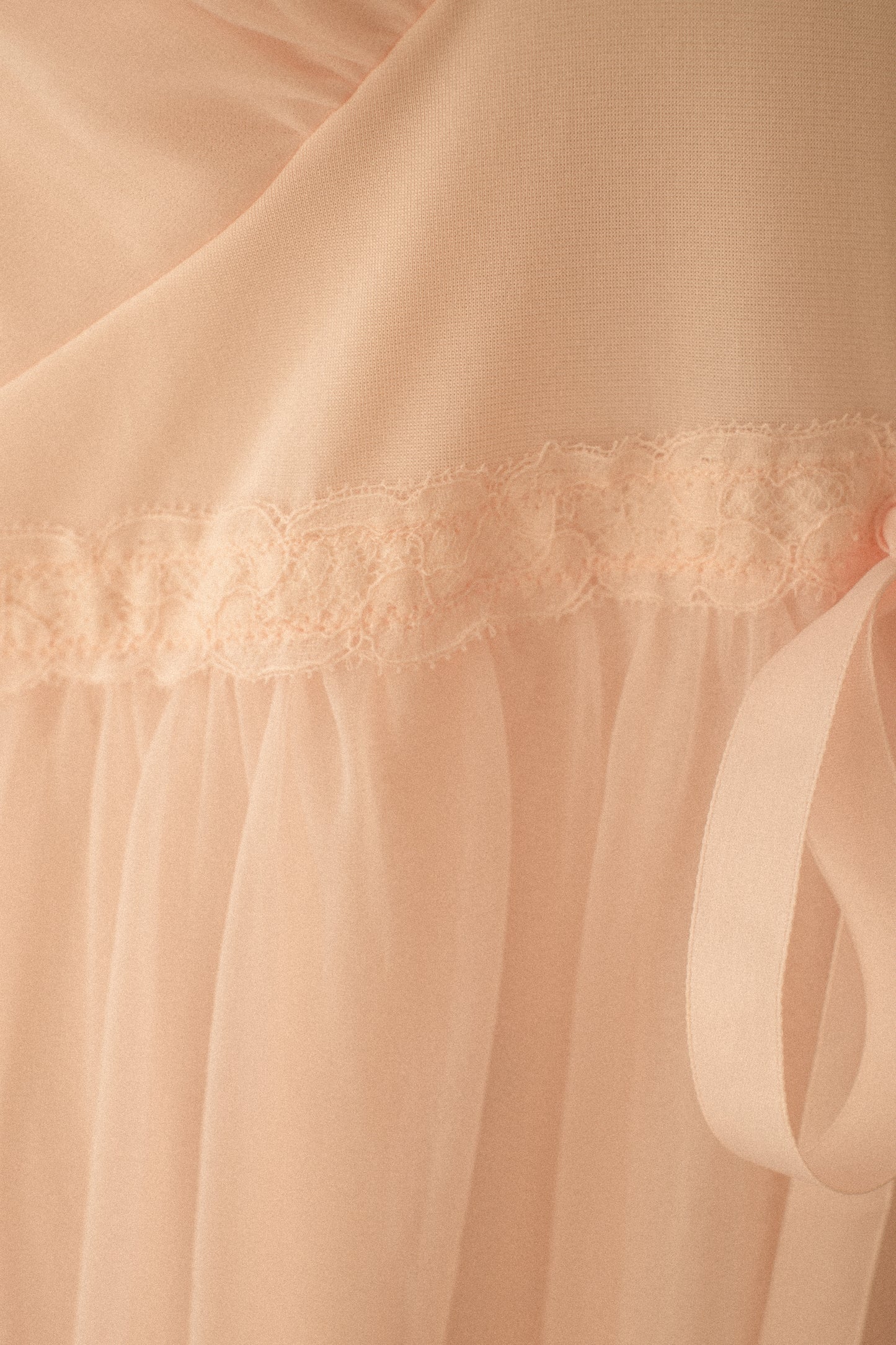 Vintage sheer pink lace nighty