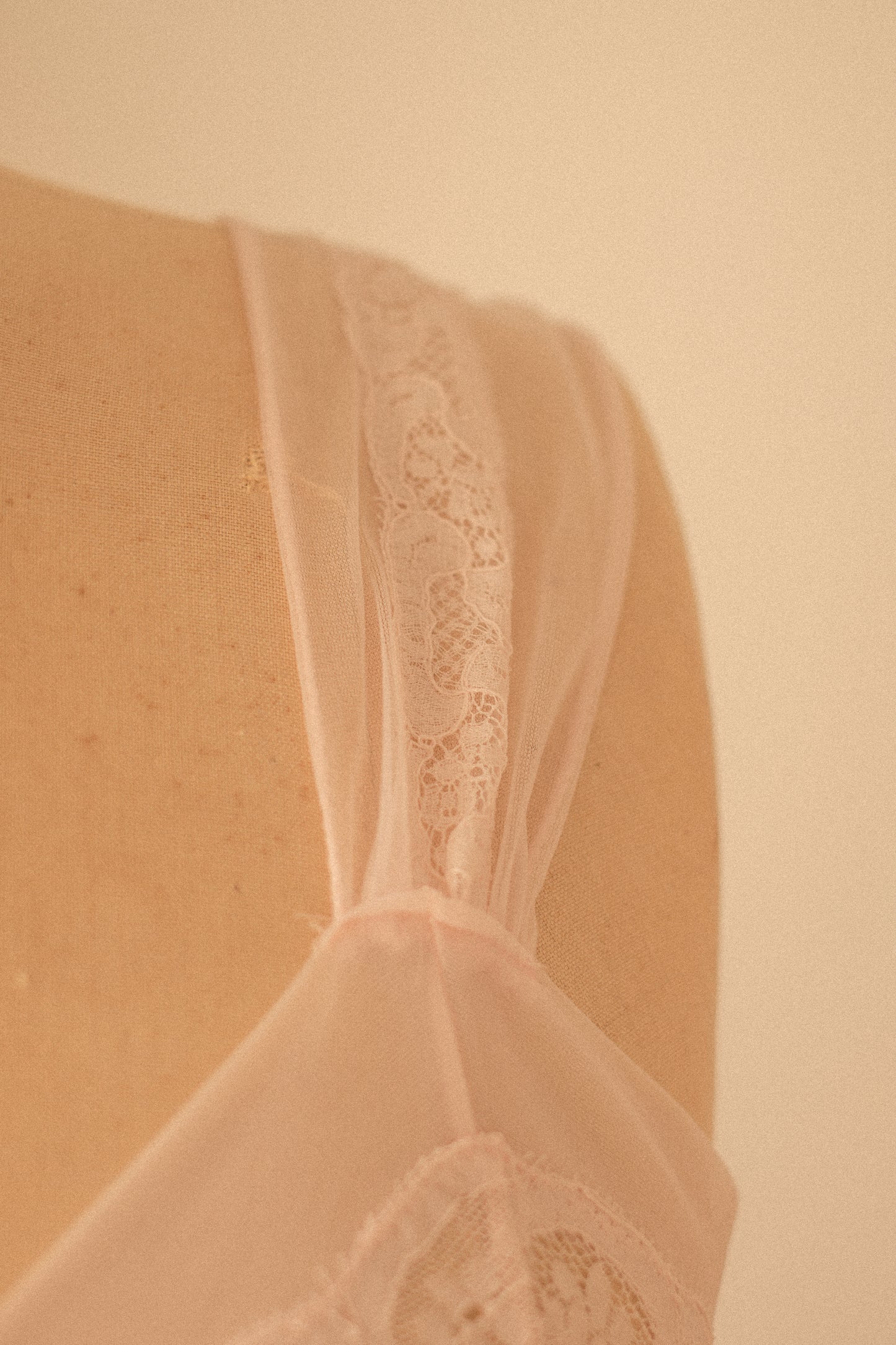 Vintage sheer pink lace nighty
