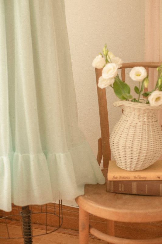 Vintage sheer blue lace nighty