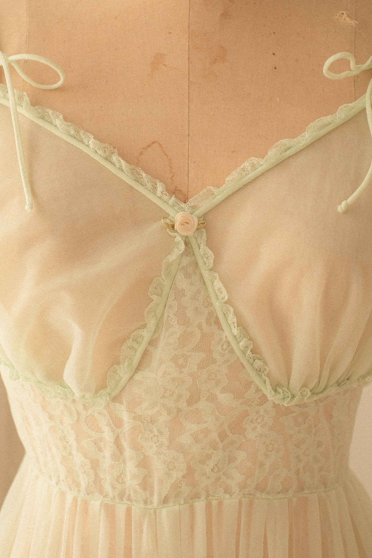 Vintage romantic sheer lace lingerie dress