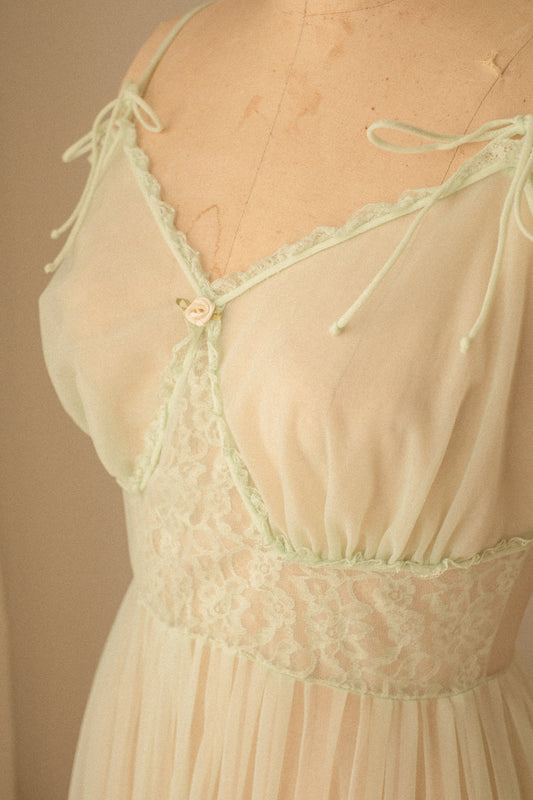 Vintage romantic sheer lace lingerie dress