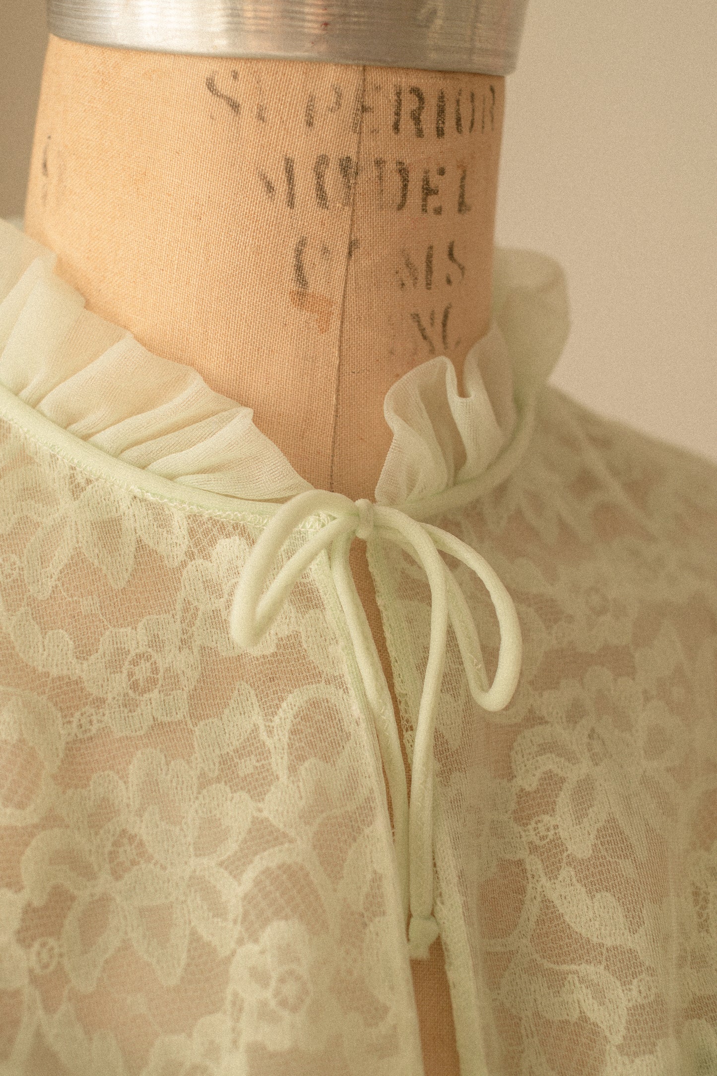 Vintage romantic sheer lace lingerie duster