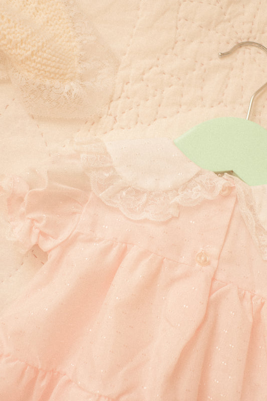 Vintage baby girl rosette matching set