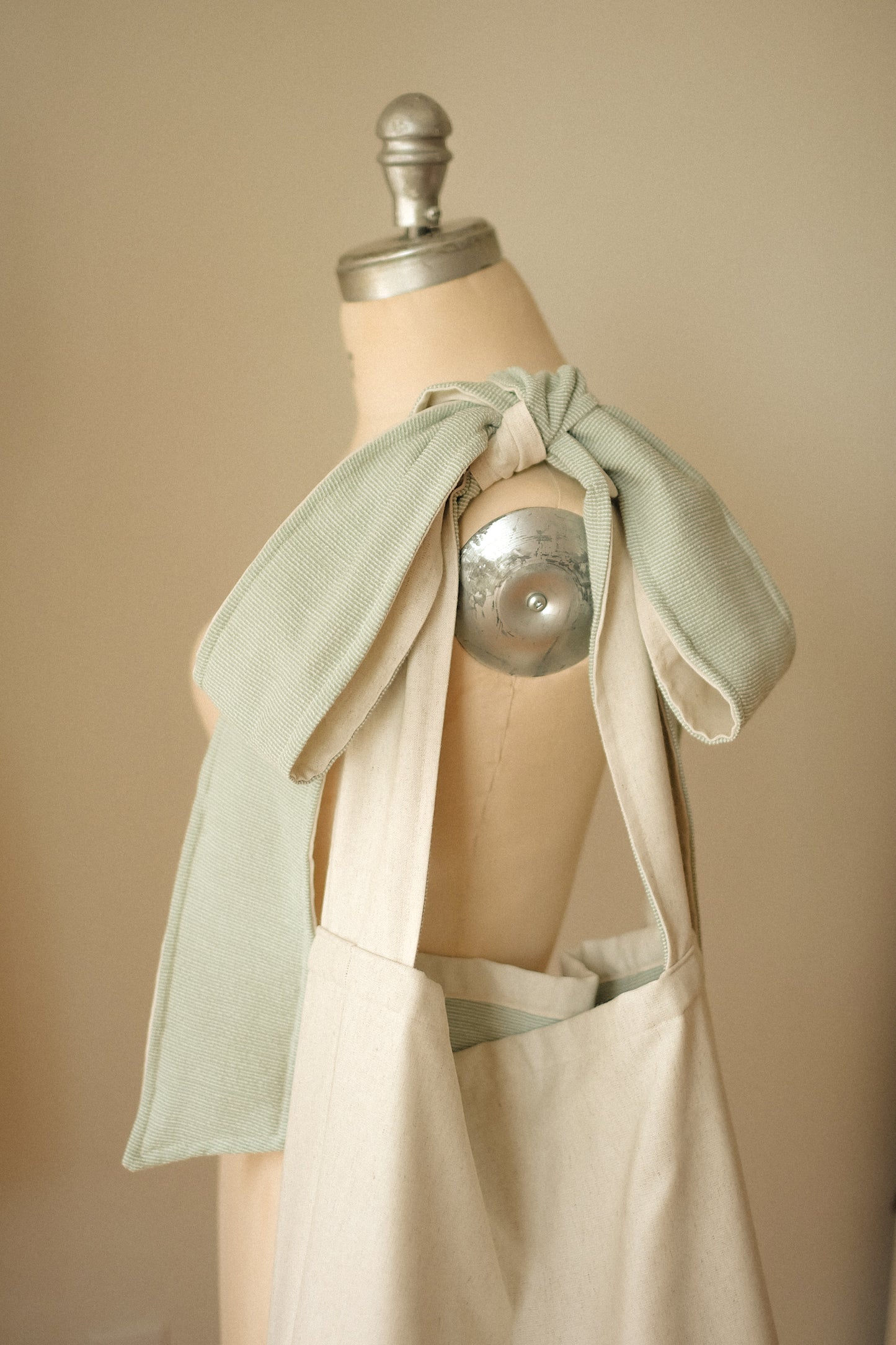 NEW♡ Handmade Ribbon slouchy tote bag - Pistachio