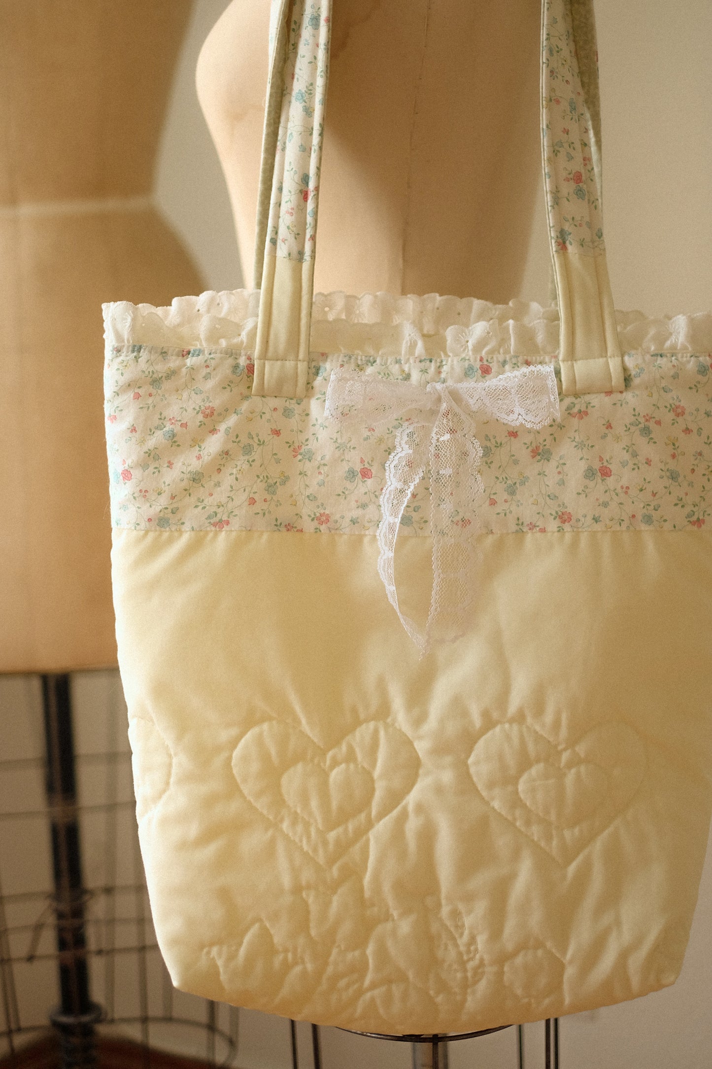 Handmade quilted tote bag - Lover ♡