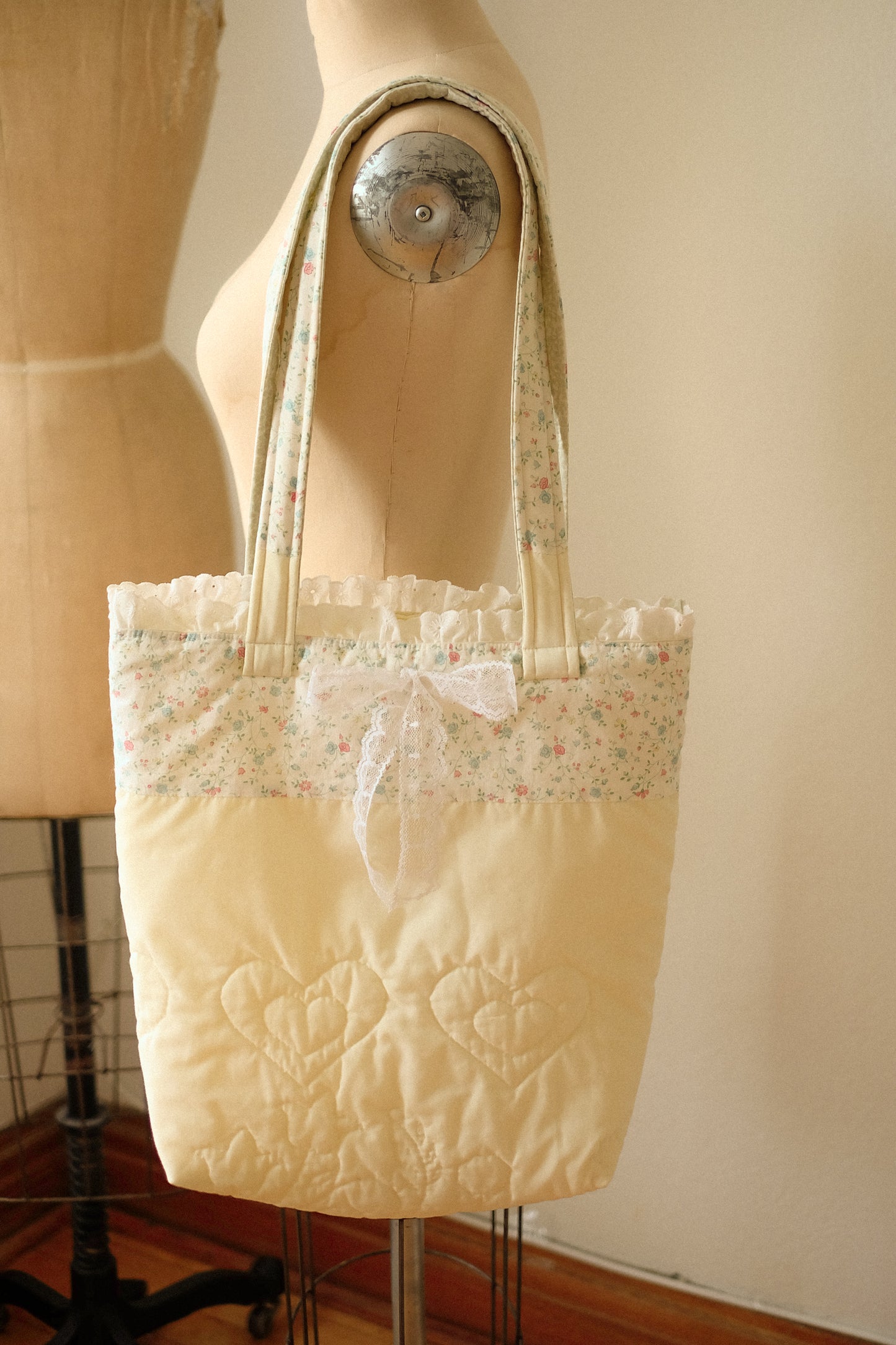 Handmade quilted tote bag - Lover ♡