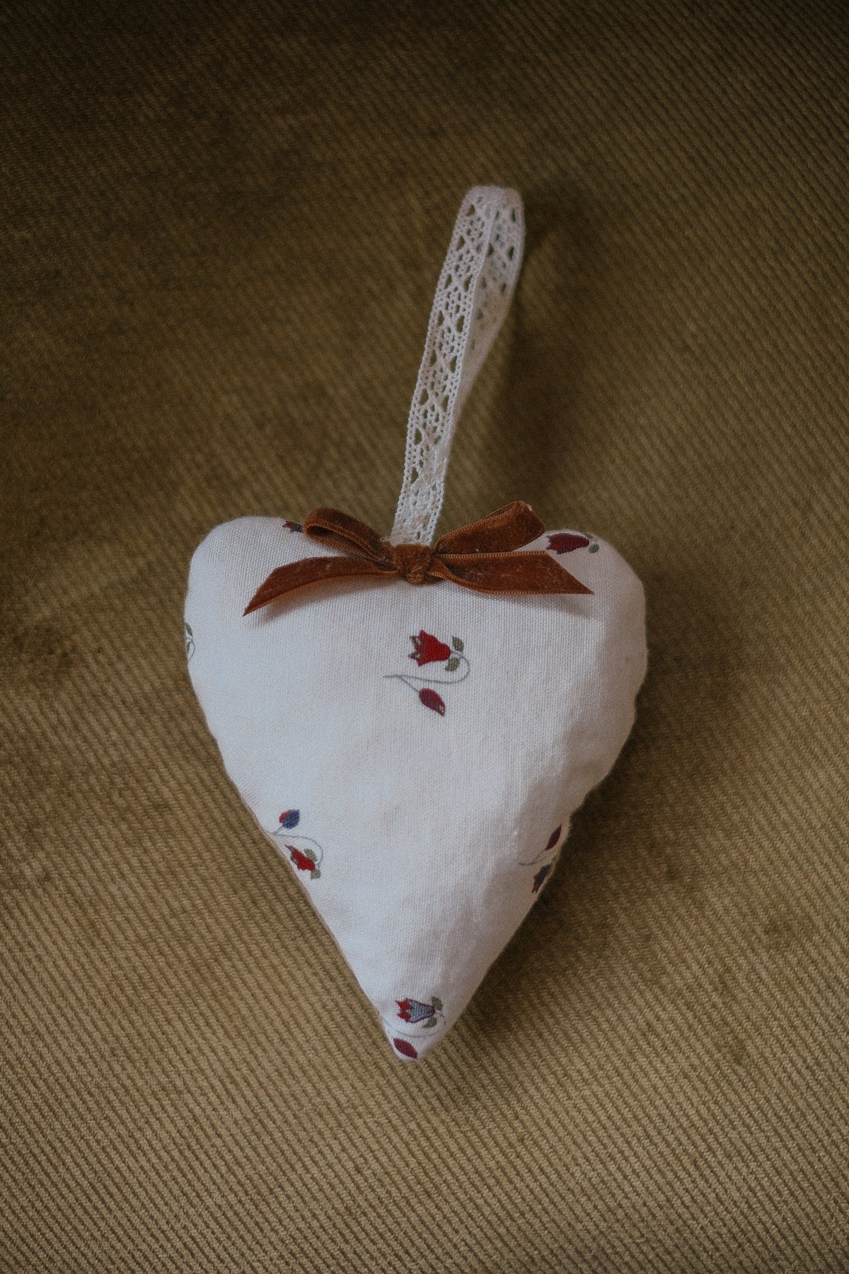 Handmade quilted heart shaped ornaments ♡