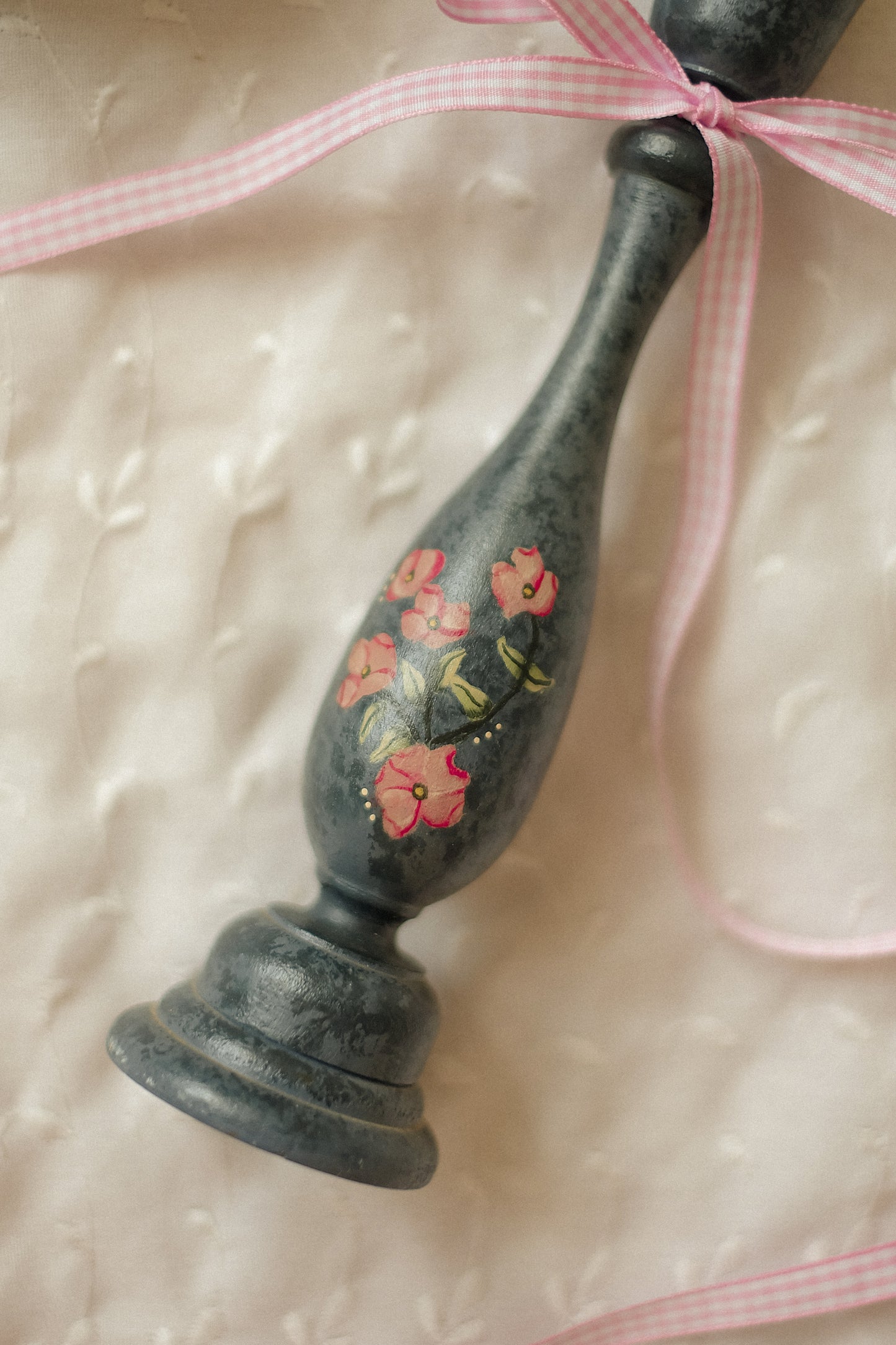 Vintage hand-painted tapered candlestick♡