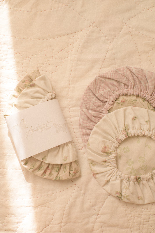 Handmade reusable bowl cover set - floral cottage