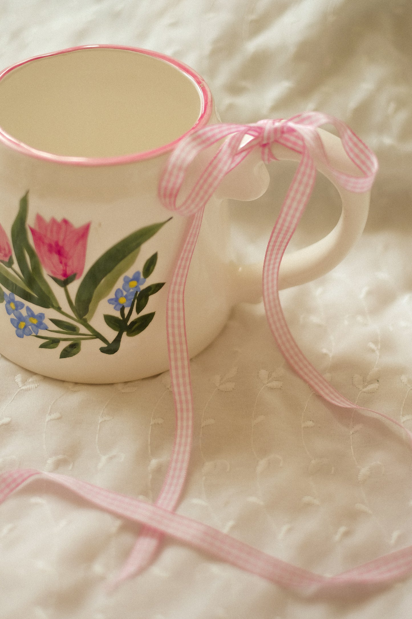 Vintage hand-painted ceramic watering pot - flower pot ♡