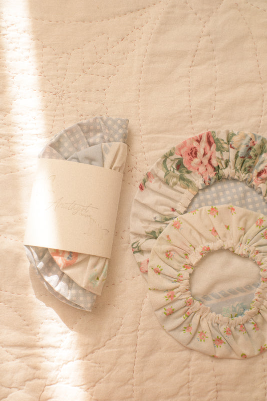 Handmade reusable bowl cover set - in the clouds