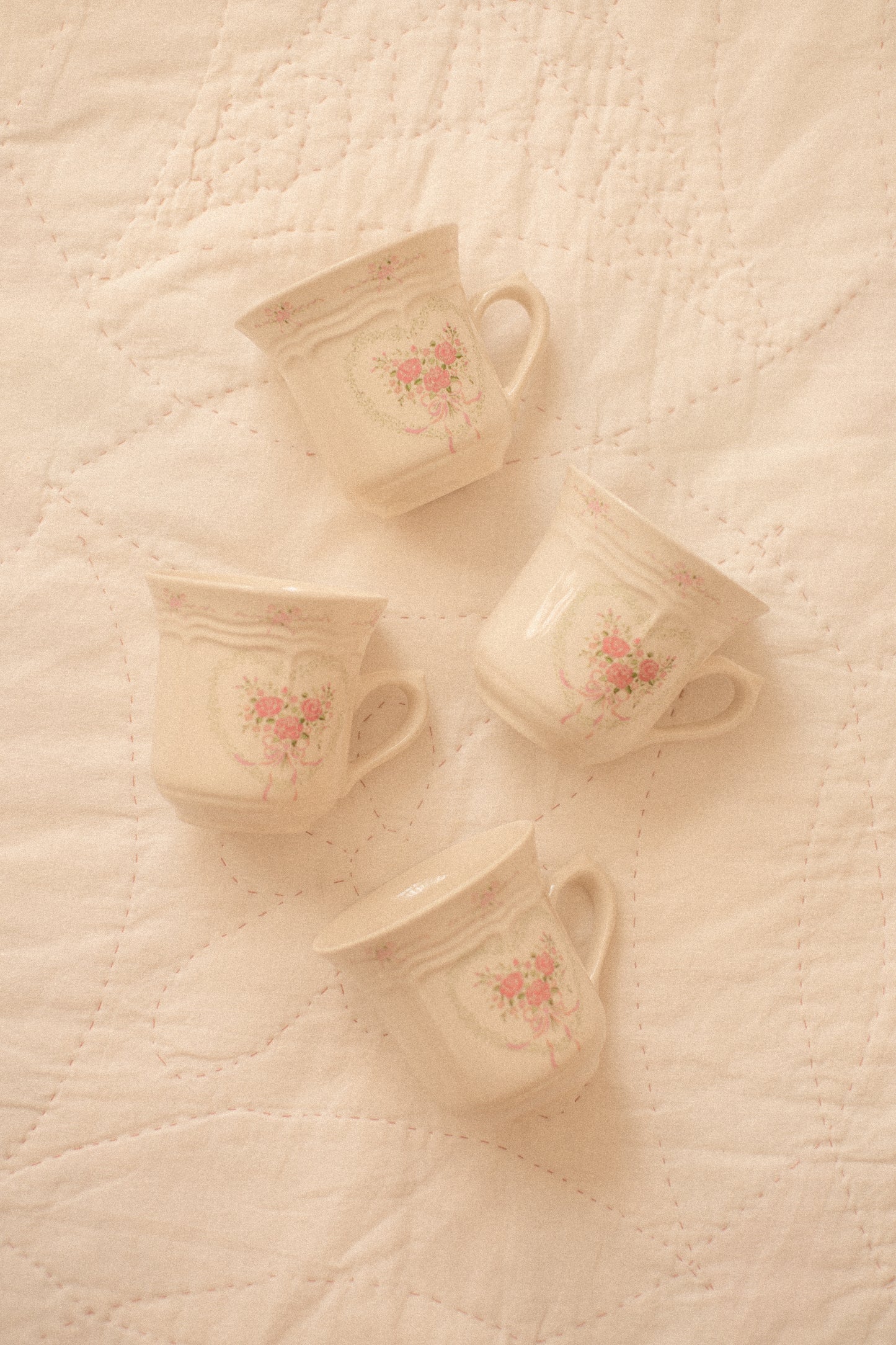 Vintage dainty floral tea cups