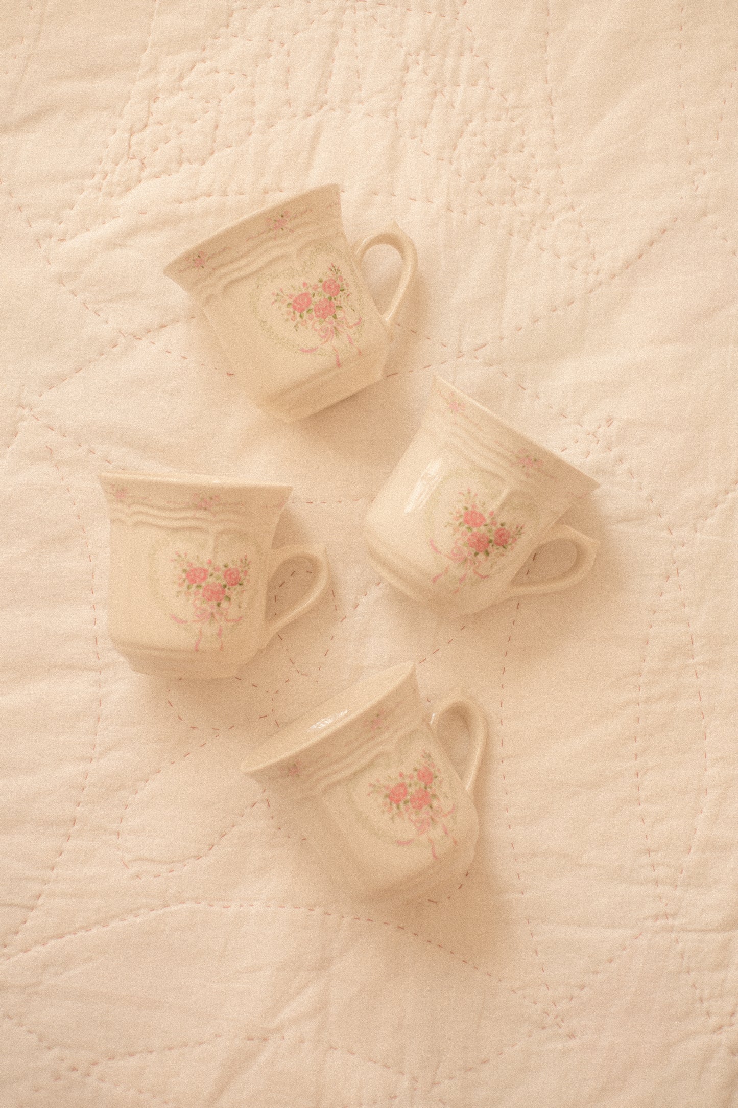 Vintage dainty floral tea cups