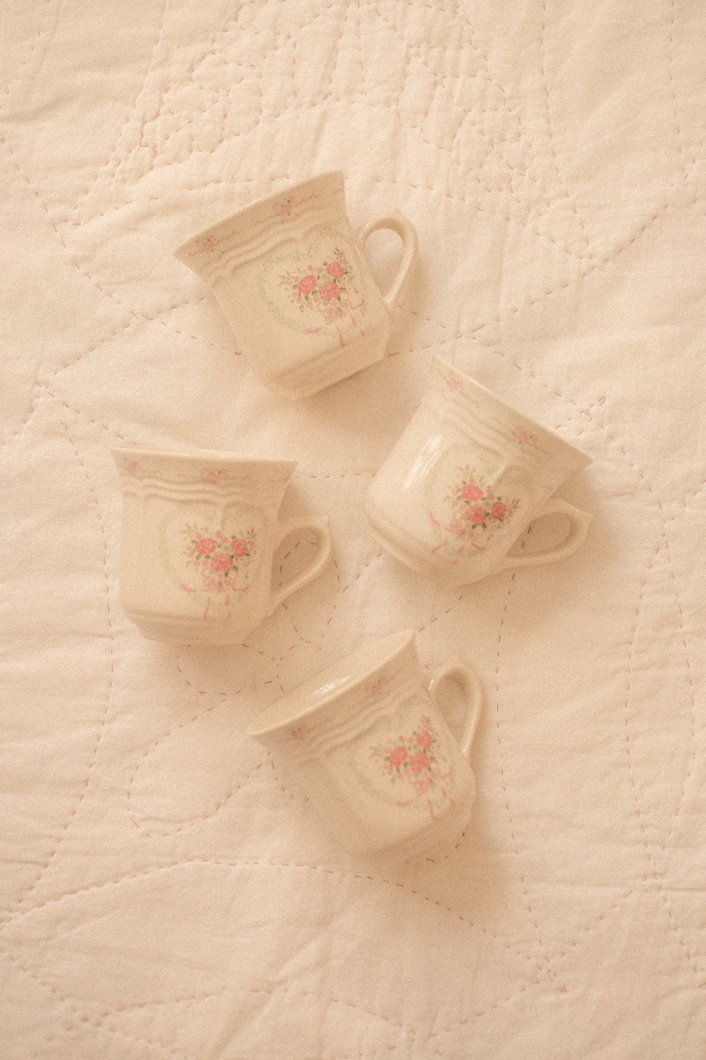 Vintage dainty floral tea cups
