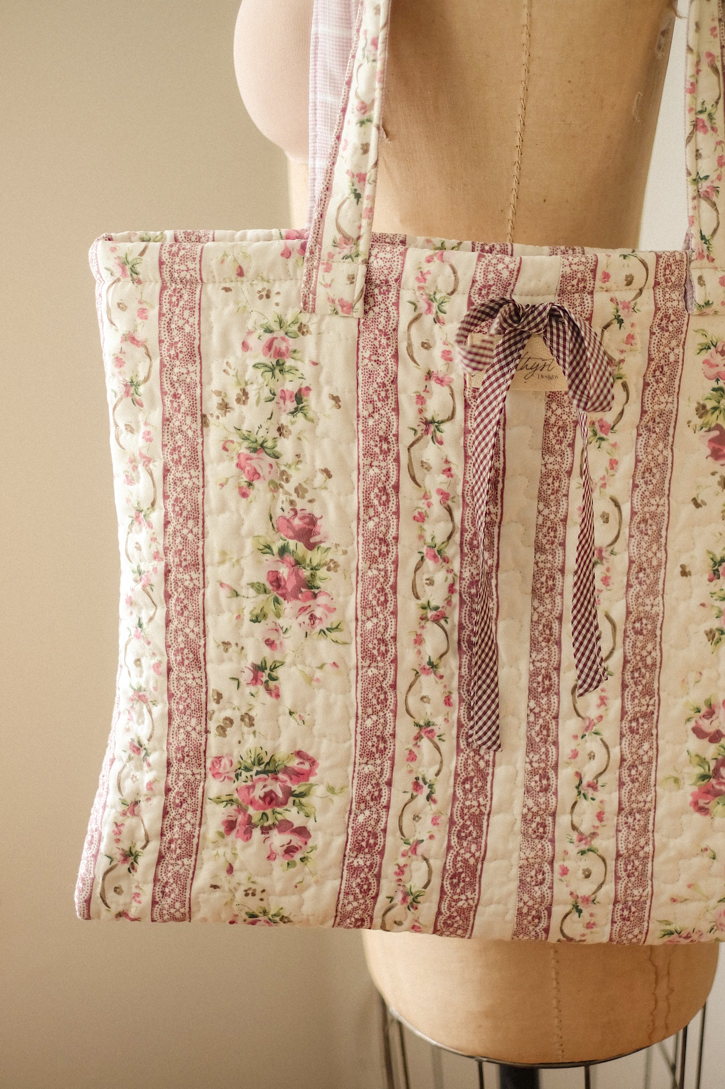 Handmade quilted tote bag - Violenta♡