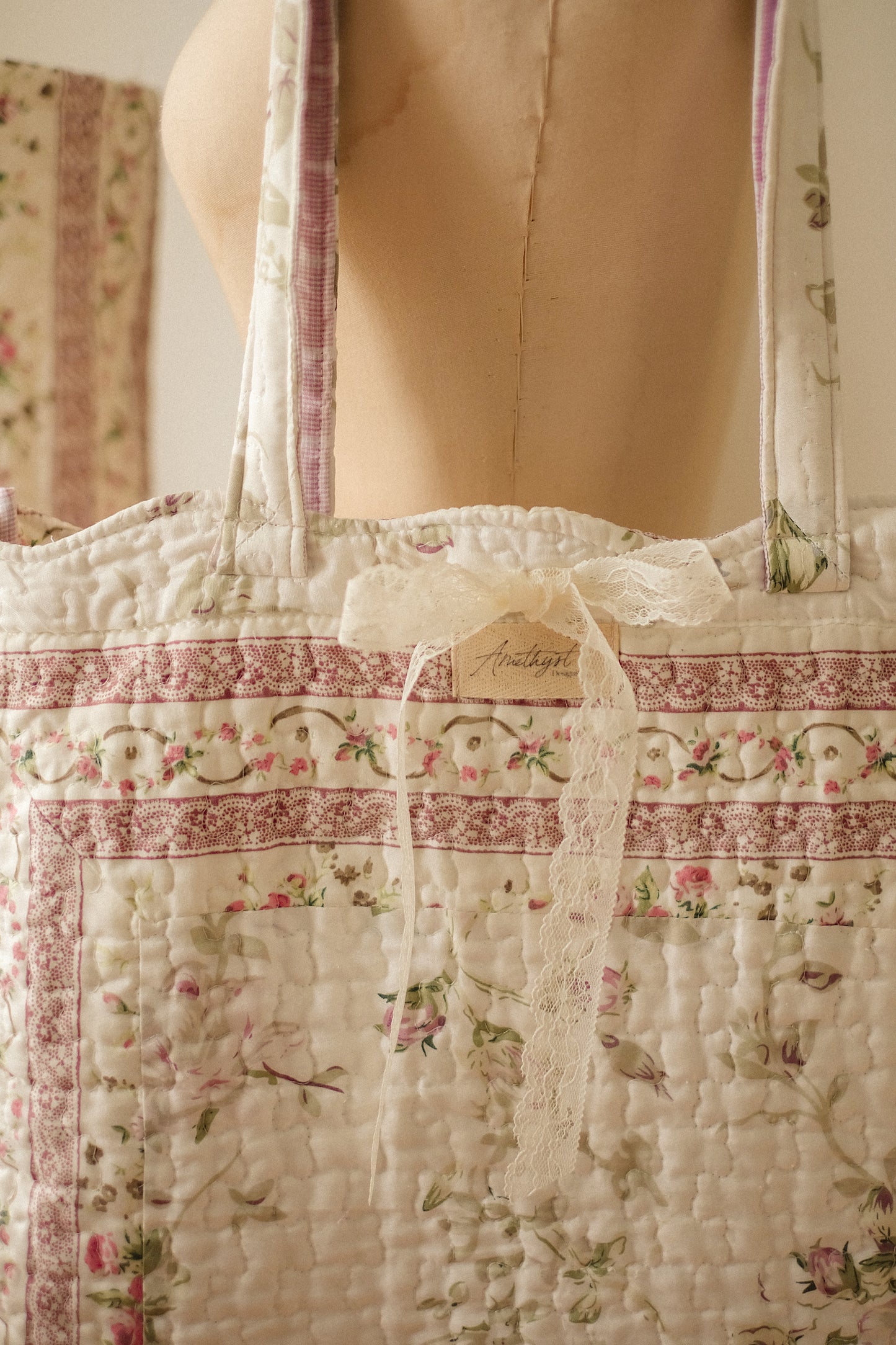 Handmade quilted tote bag - Ingrid♡