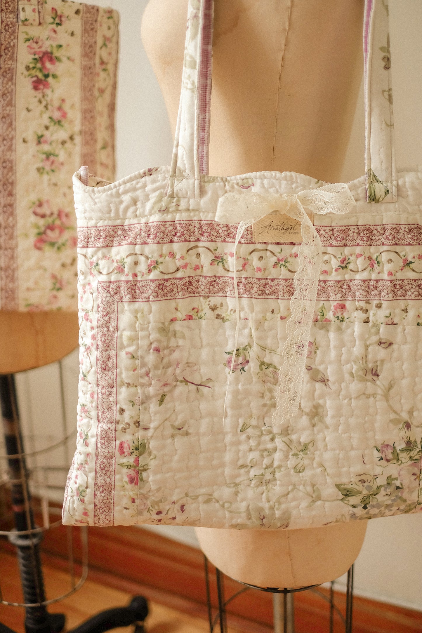 Handmade quilted tote bag - Ingrid♡