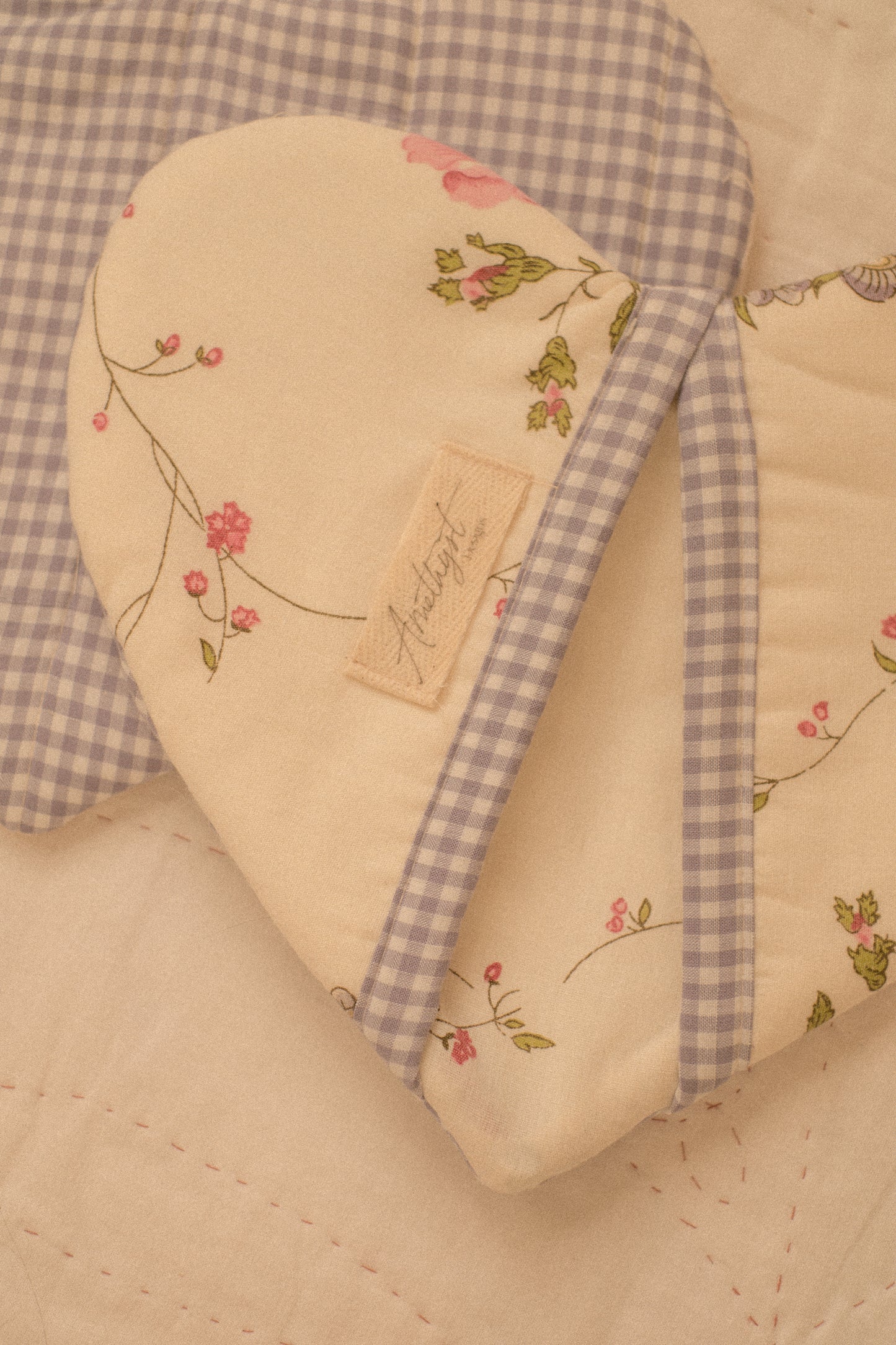 Handmade heart shaped oven mitts- viola