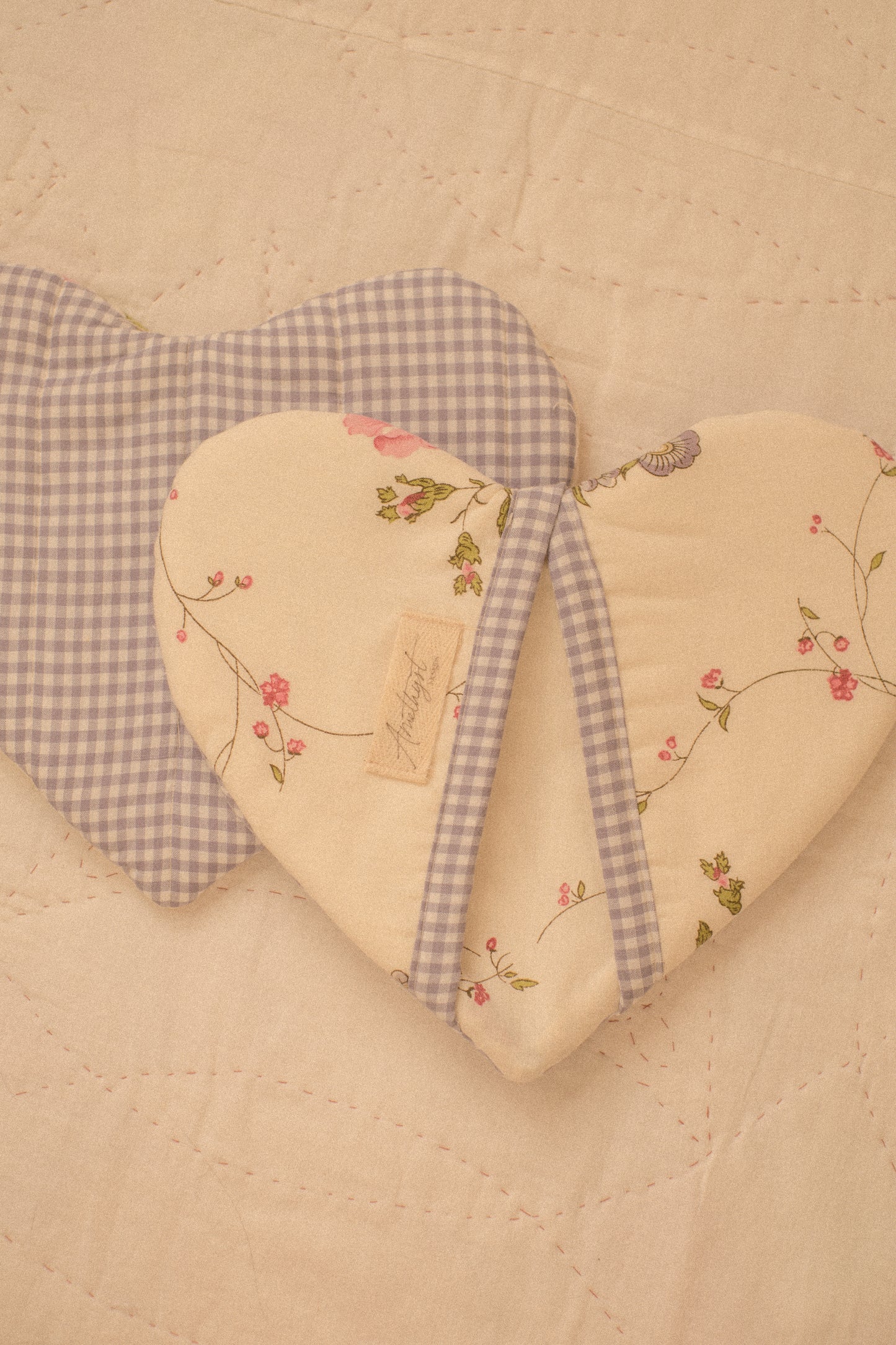 Handmade heart shaped oven mitts- viola