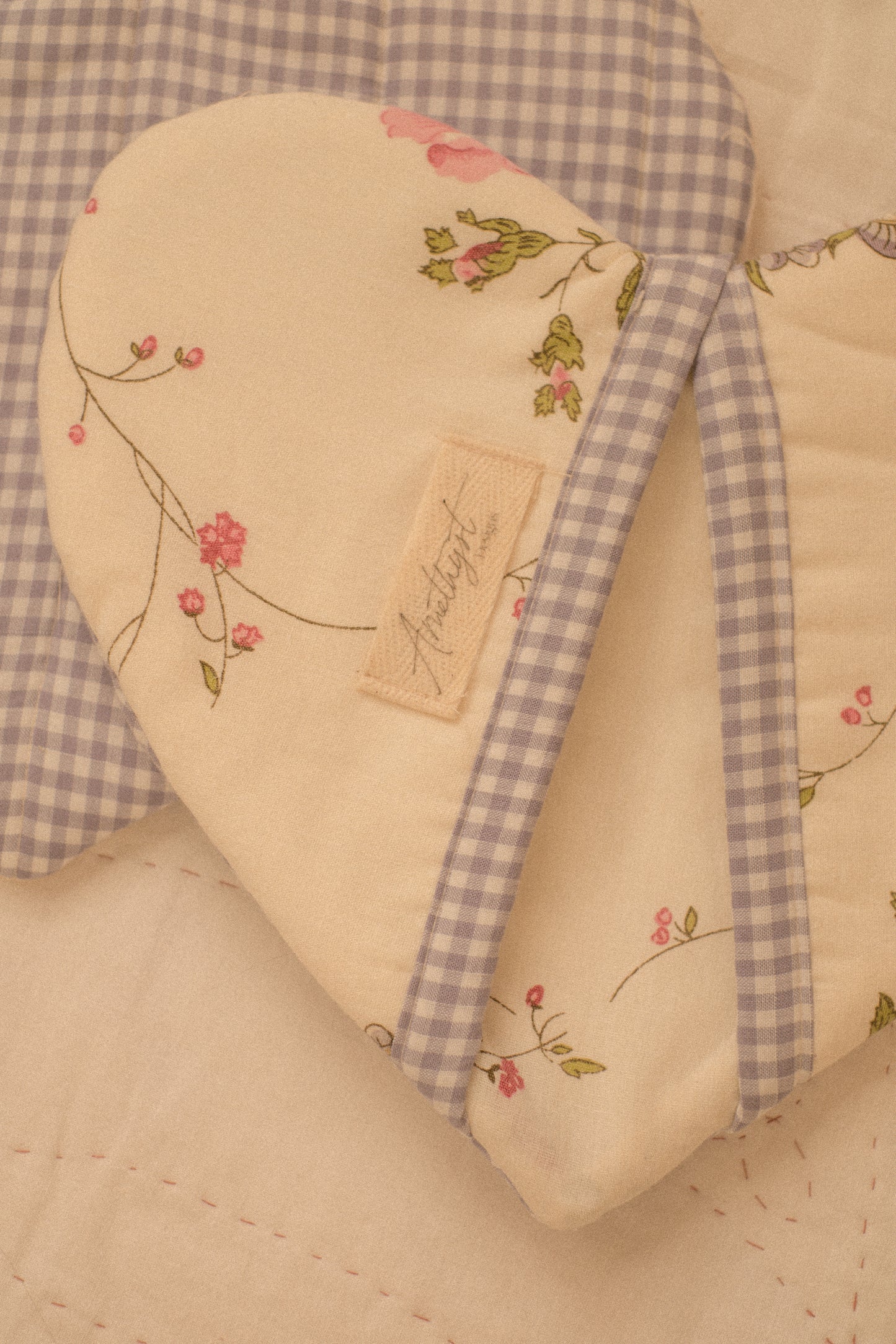 Handmade heart shaped oven mitts- viola