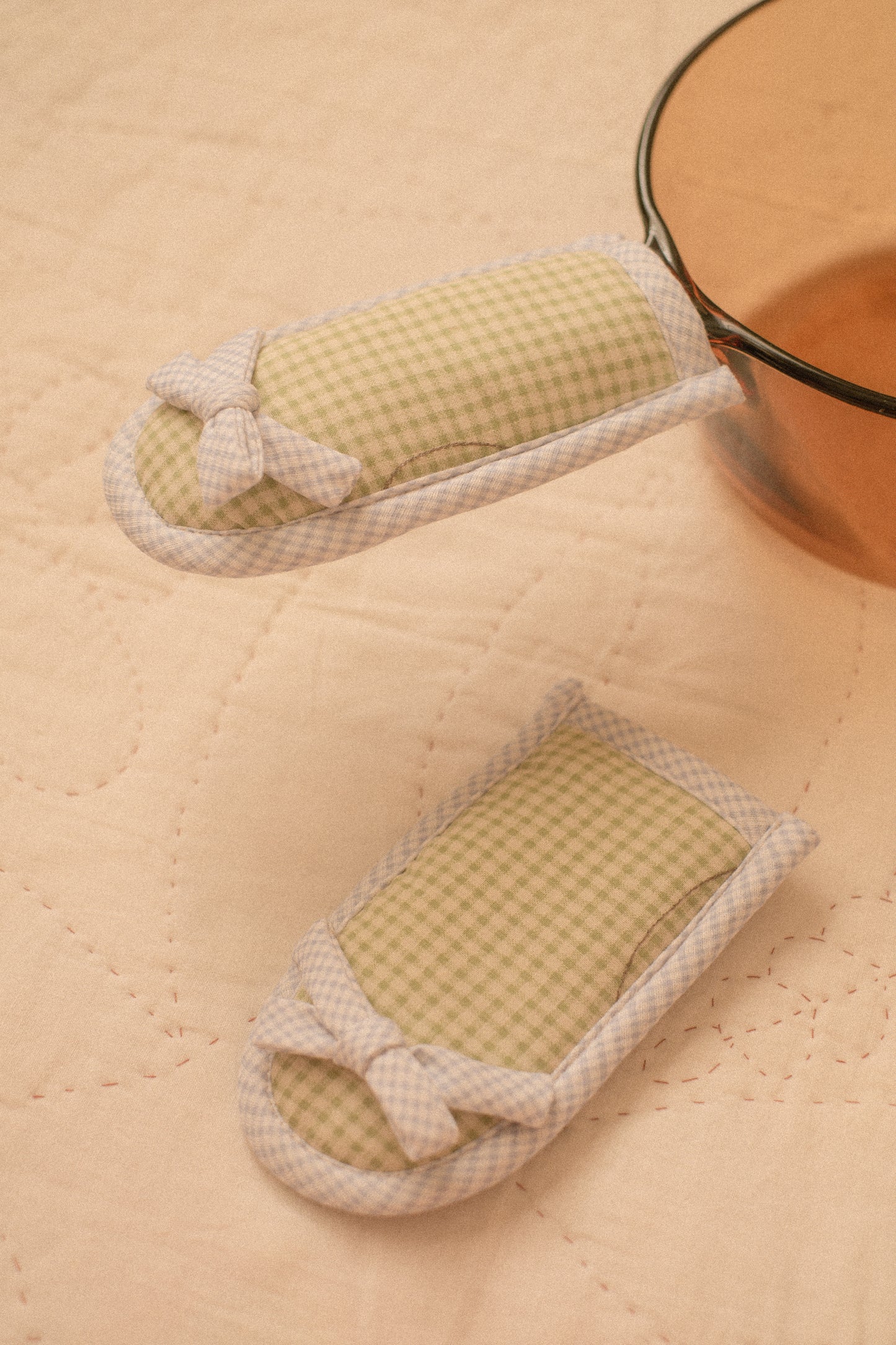 Gingham oven cast iron skillet handle cover