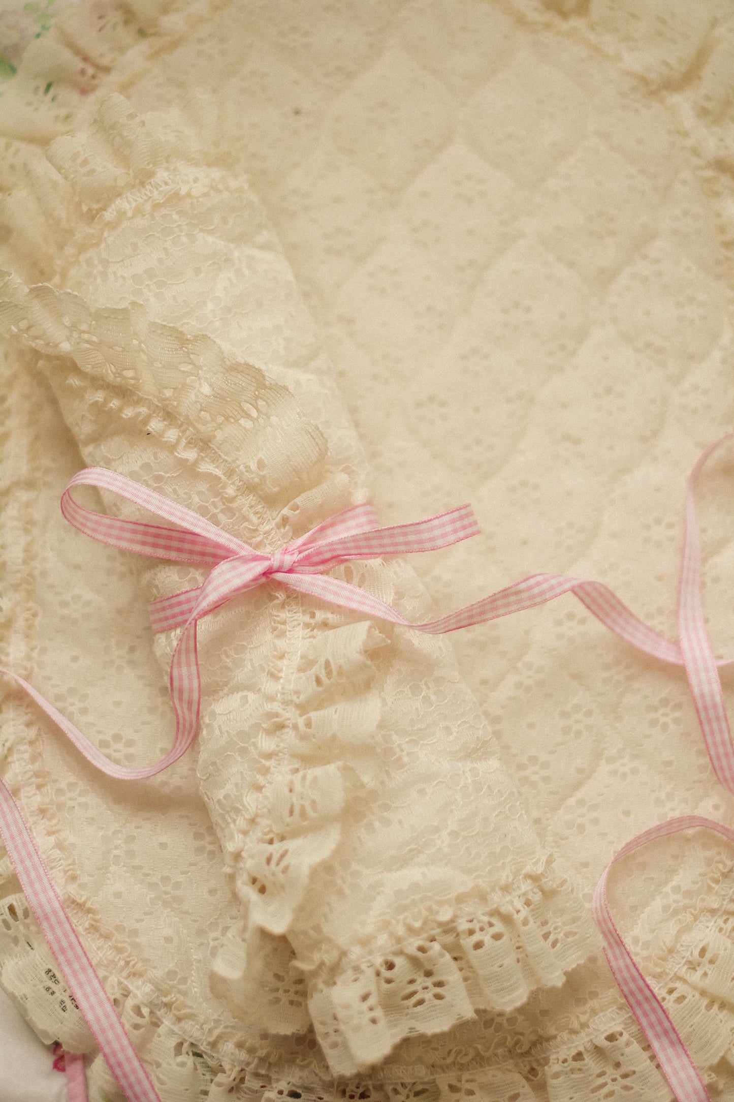 Vintage doily lace ruffled placemats β‘ Set of four