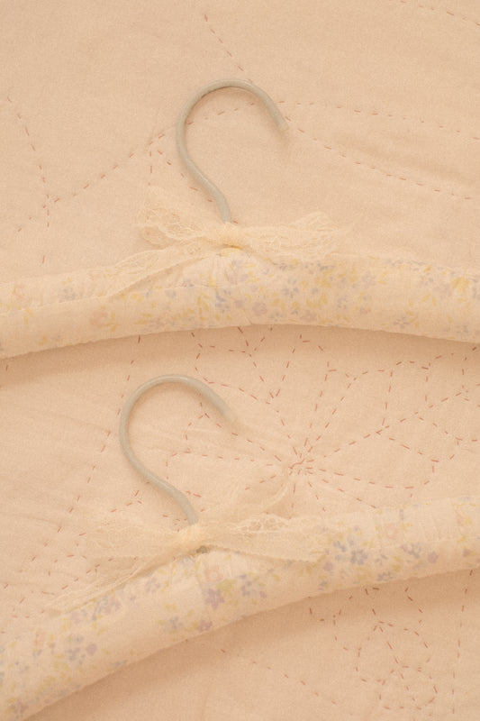 Vintage dainty floral quilted hangers