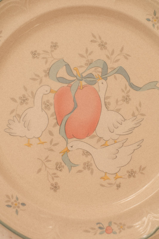 vintage bow goose serving dish