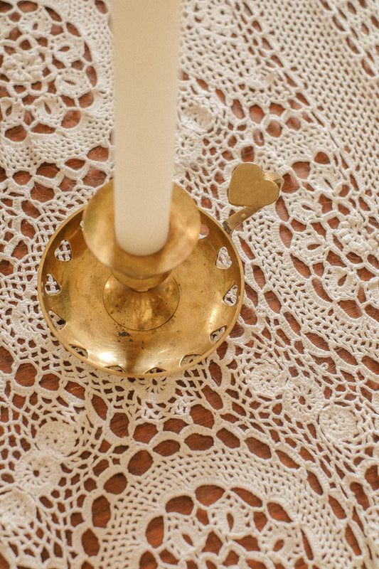 Vintage brass tapered candle stick holder