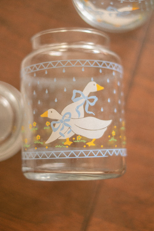 Vintage kitchen goose glass jar set🦢