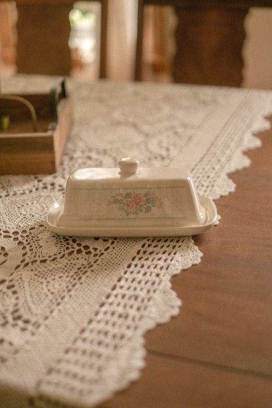vintage dainty butter dish