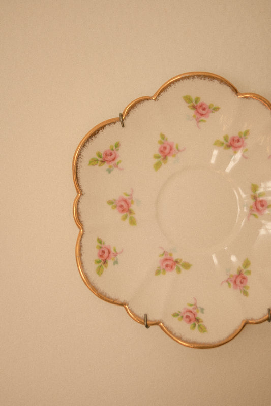 Vintage dainty rose gold trimmed wall plate